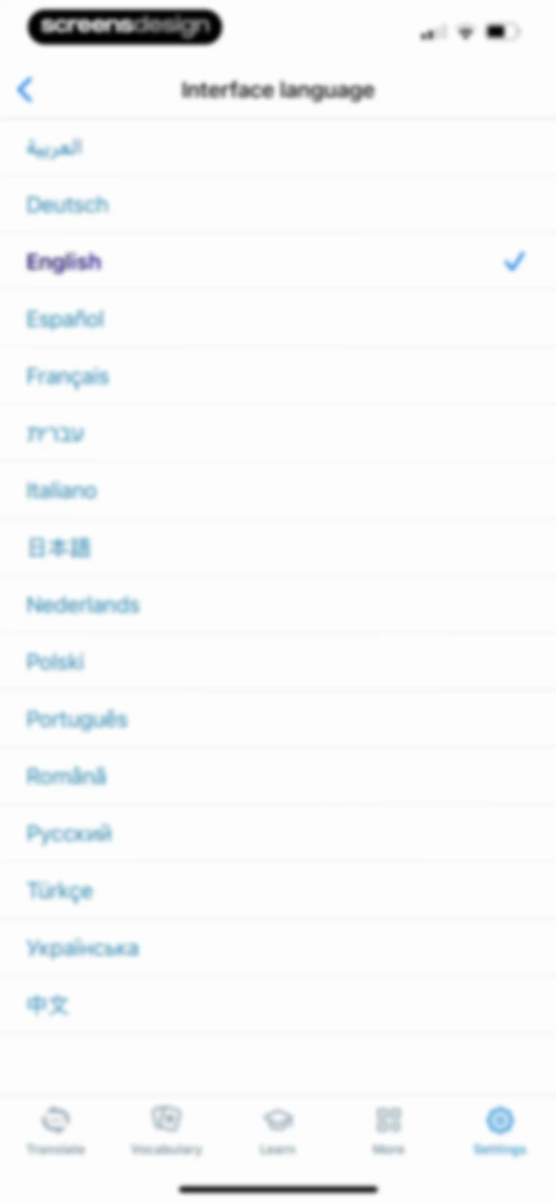 Reverso translate and learn screen 144
