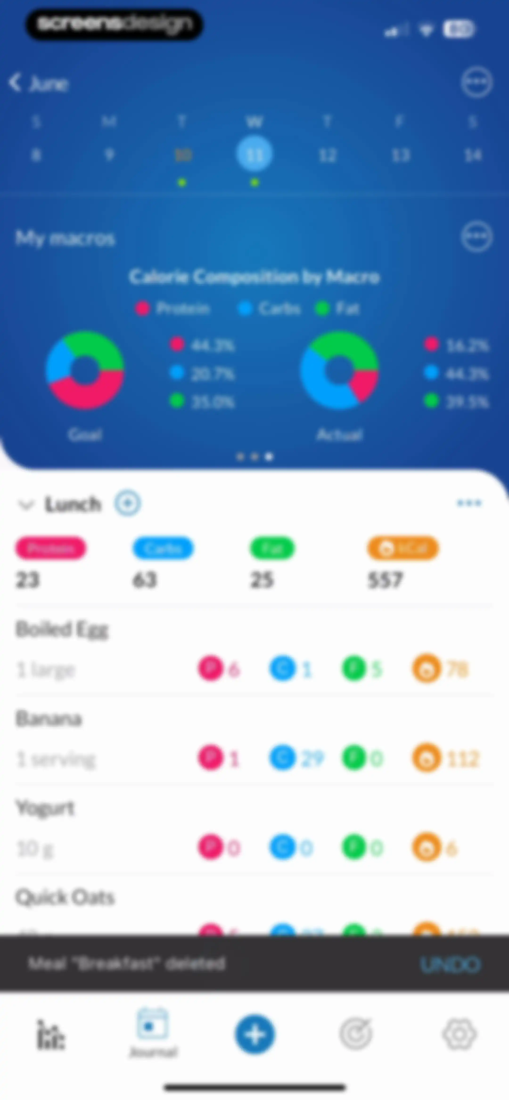 MacrosFirst - Macro Tracker screen 100