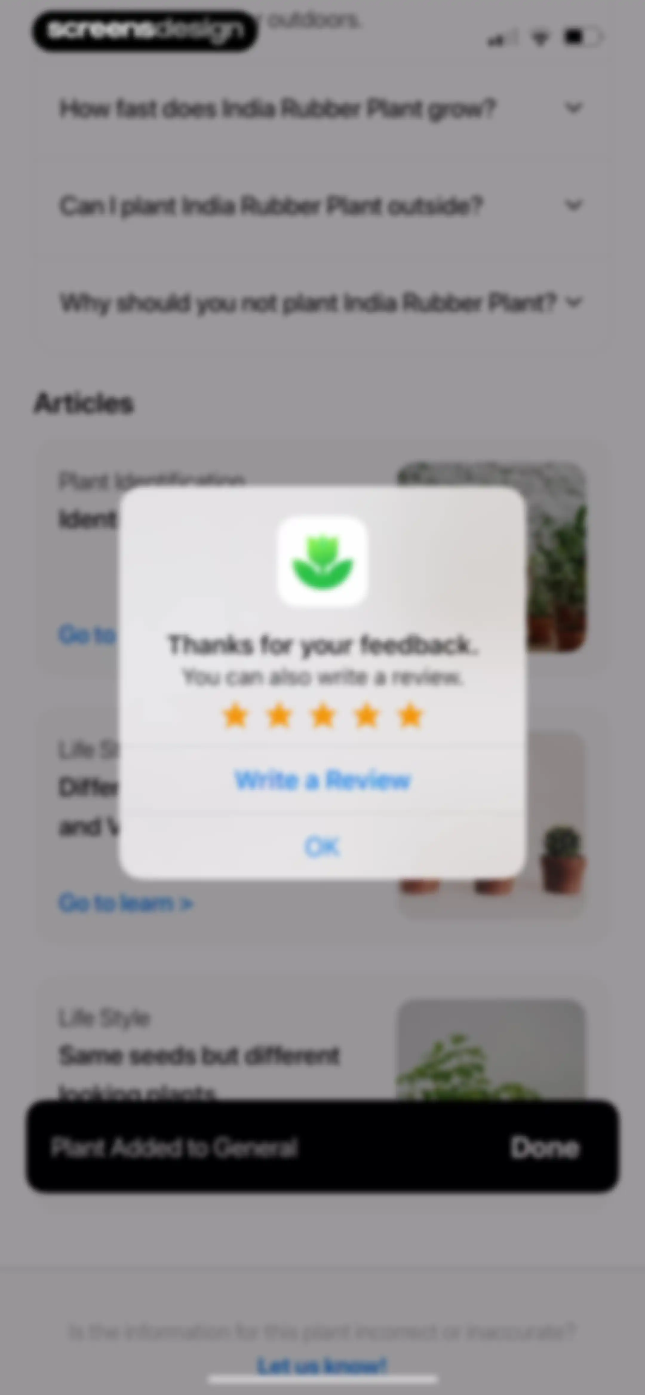 Plant App: Plant Identifier screen 61