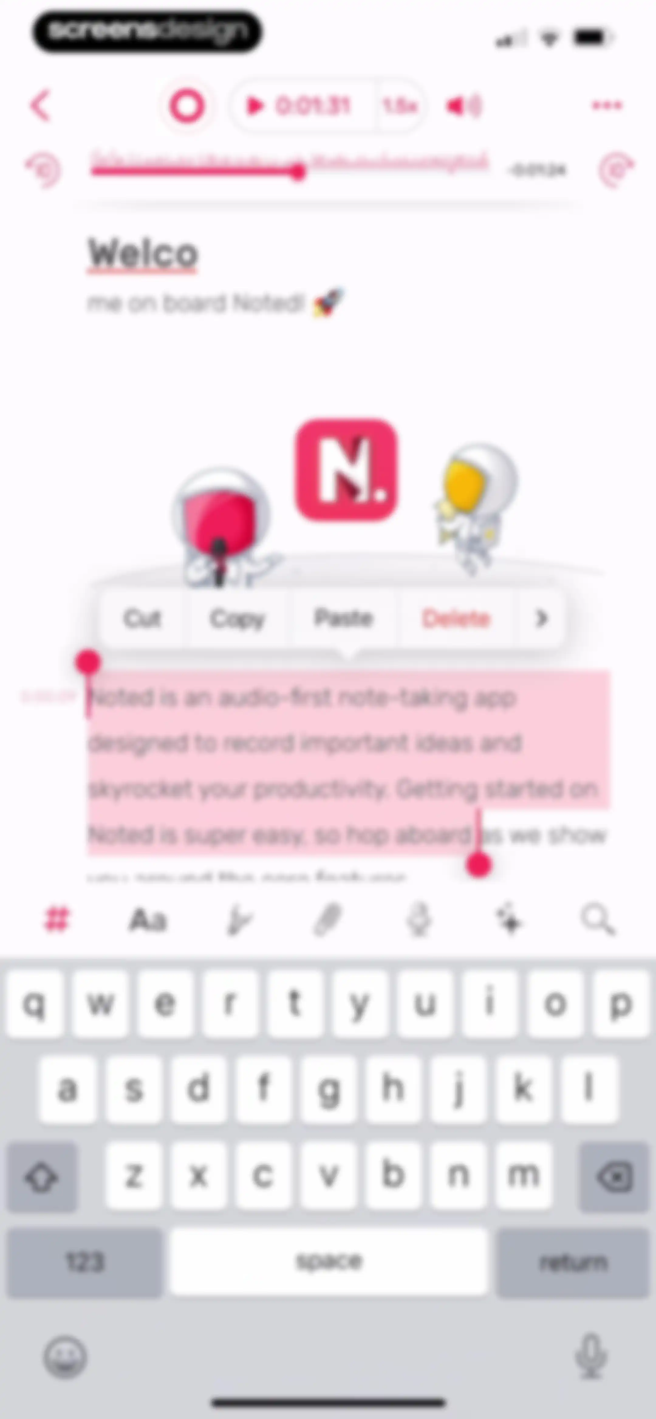 Noted: Record & AI Transcribe screen 29