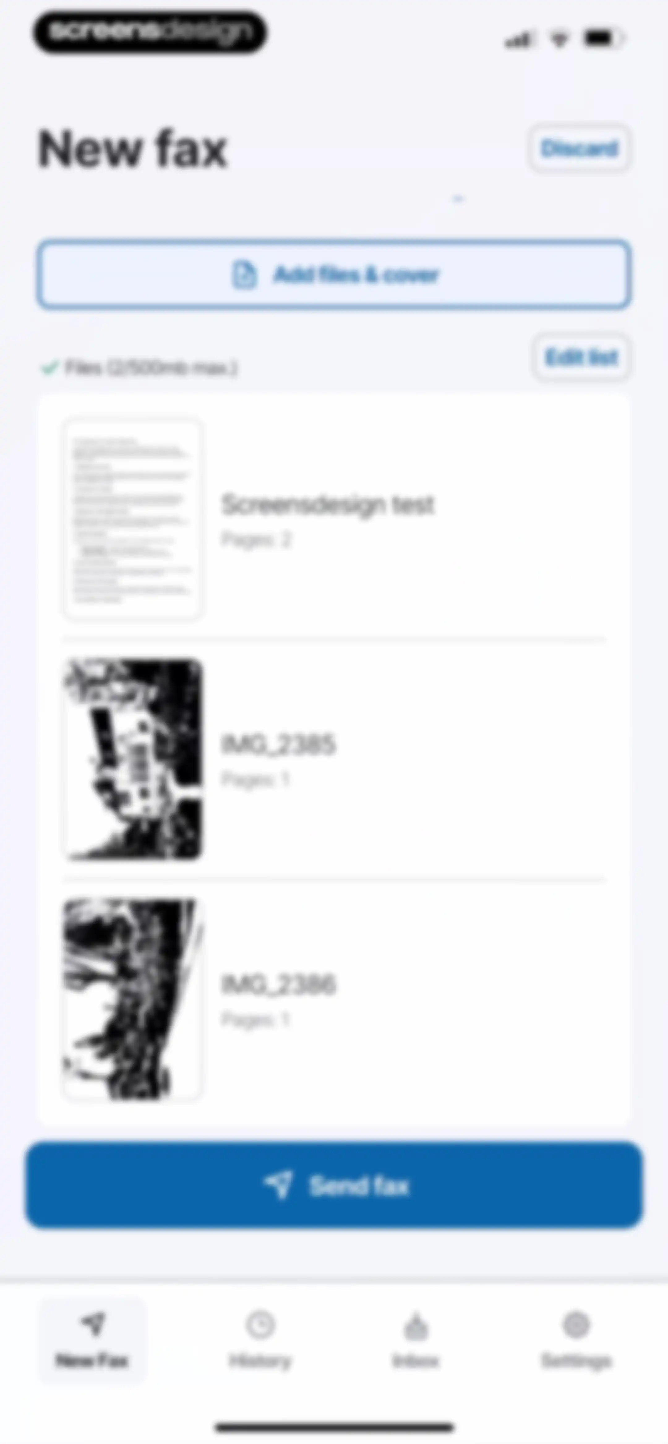 FAX from iPhone・Send doc・Faxer screen 15
