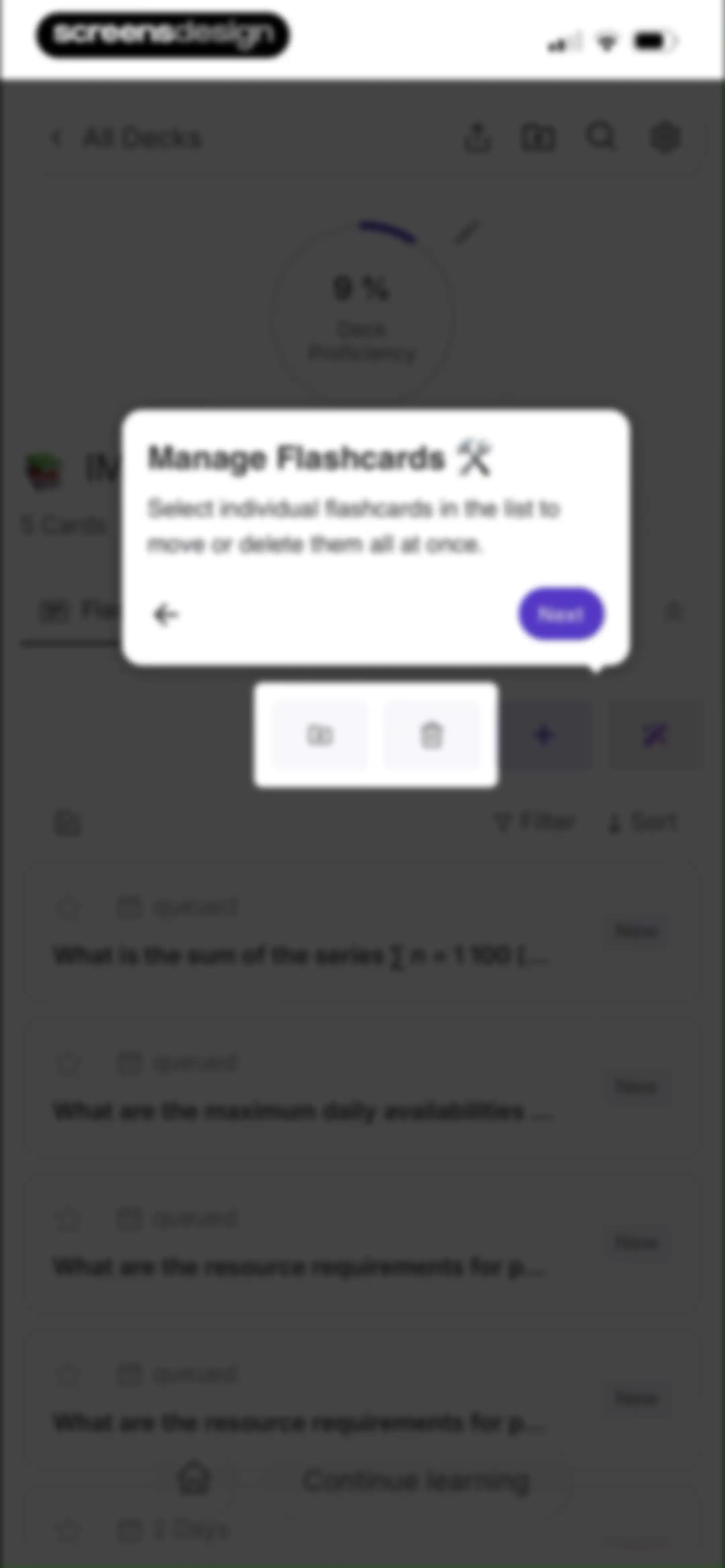 Retain Cards: AI Flashcards screen 68