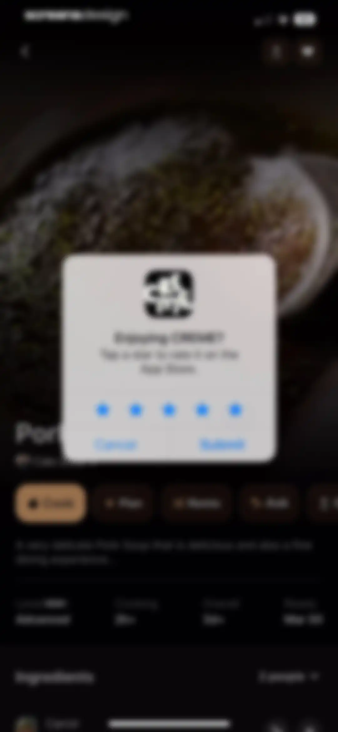 CREME: Create Memorable Meals screen 53