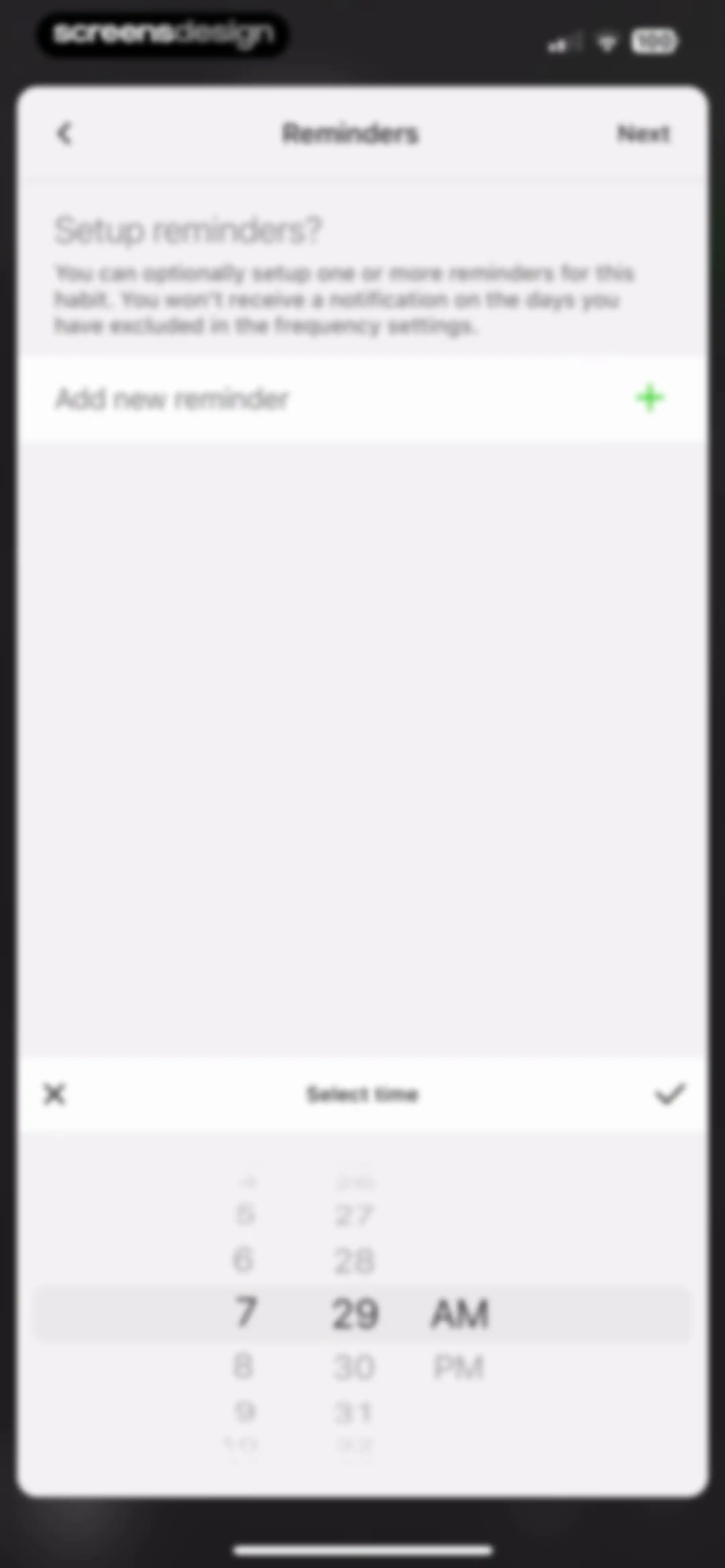 Today Habit tracker screen 45