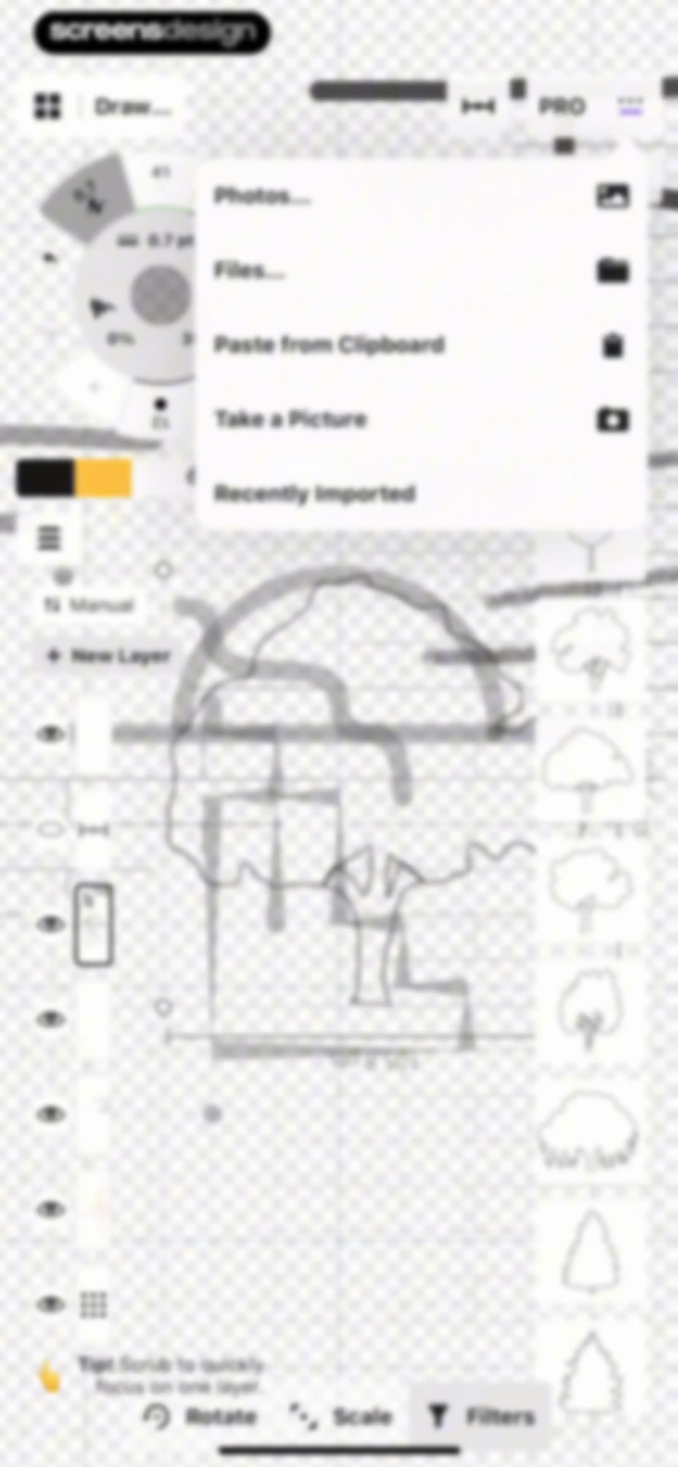 Concepts screen 74