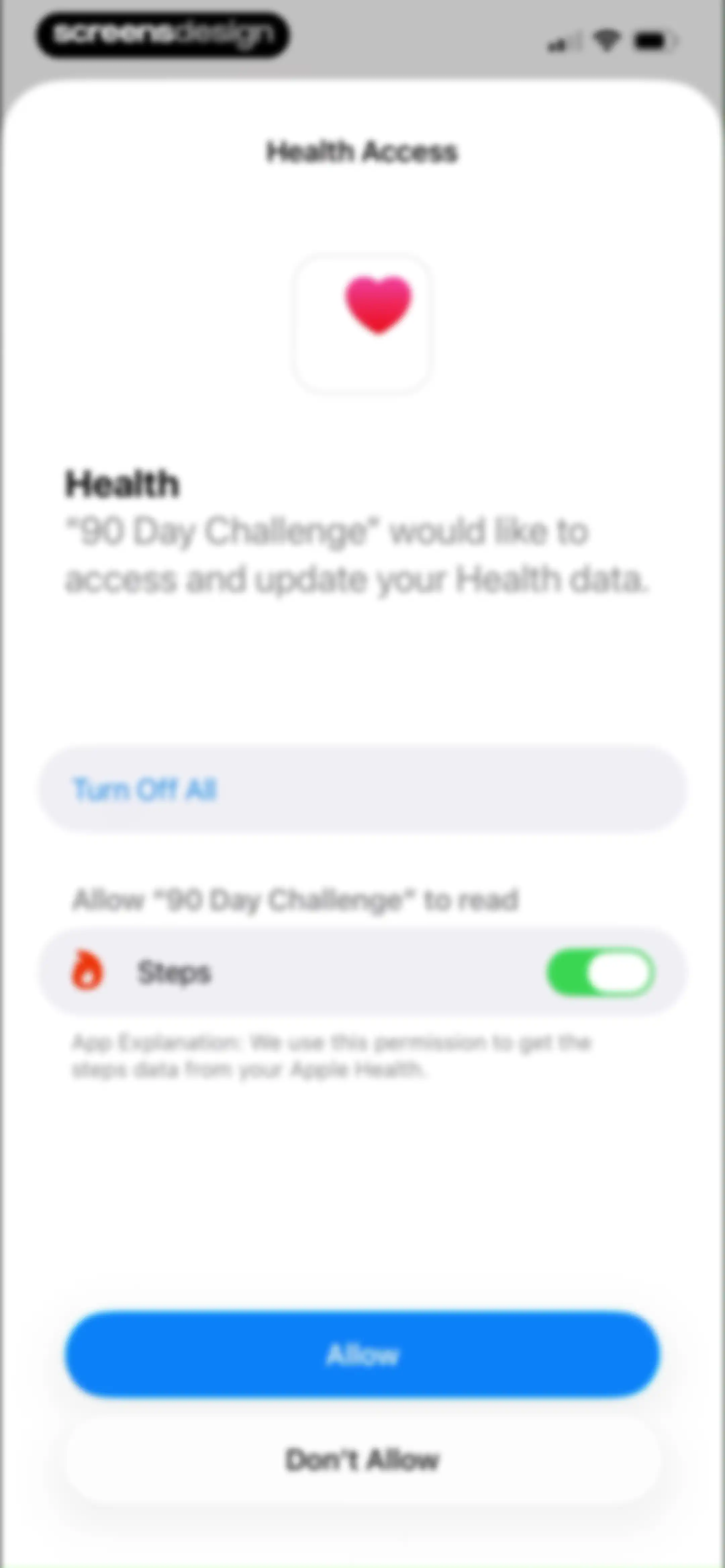 90 Day Challenge screen 59
