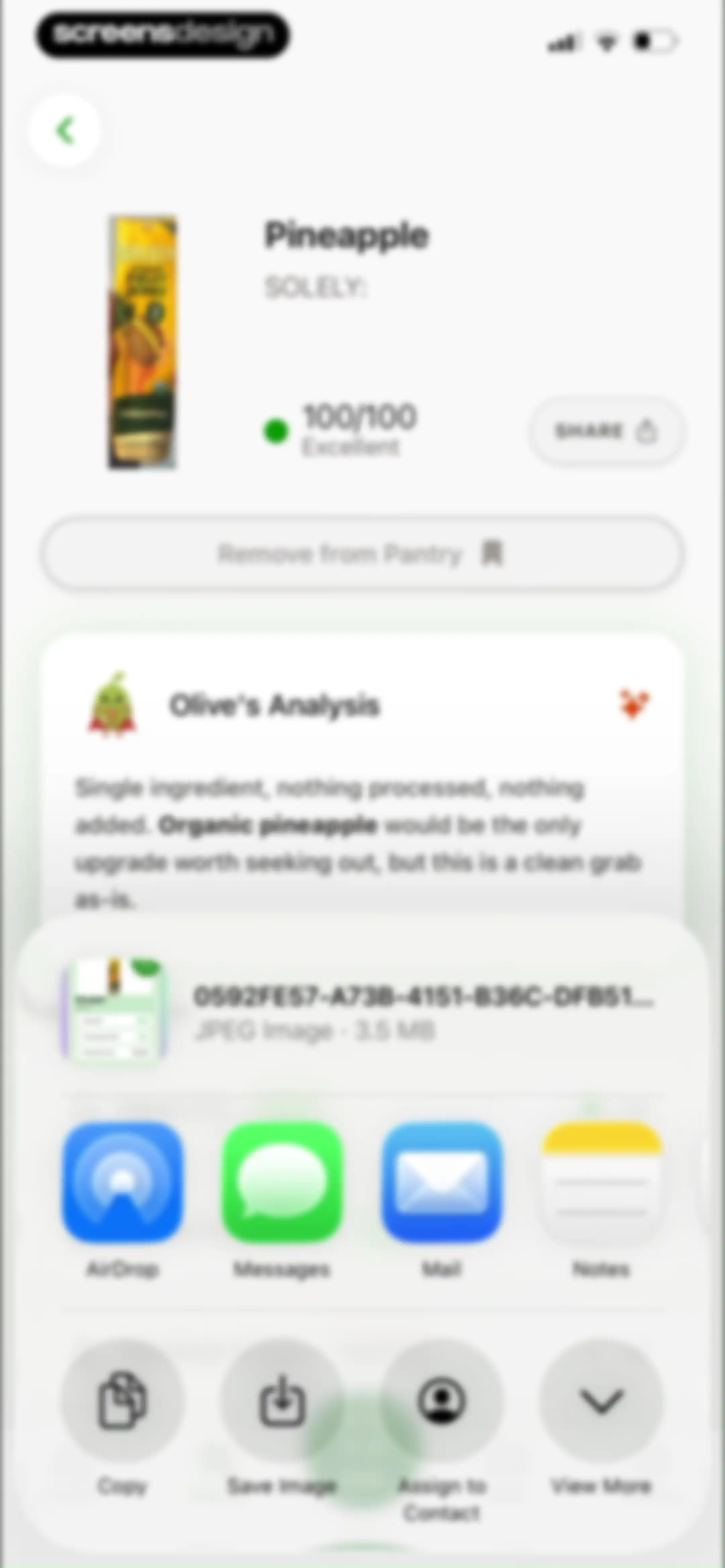 Olive: Food & Cosmetic Scanner screen 81