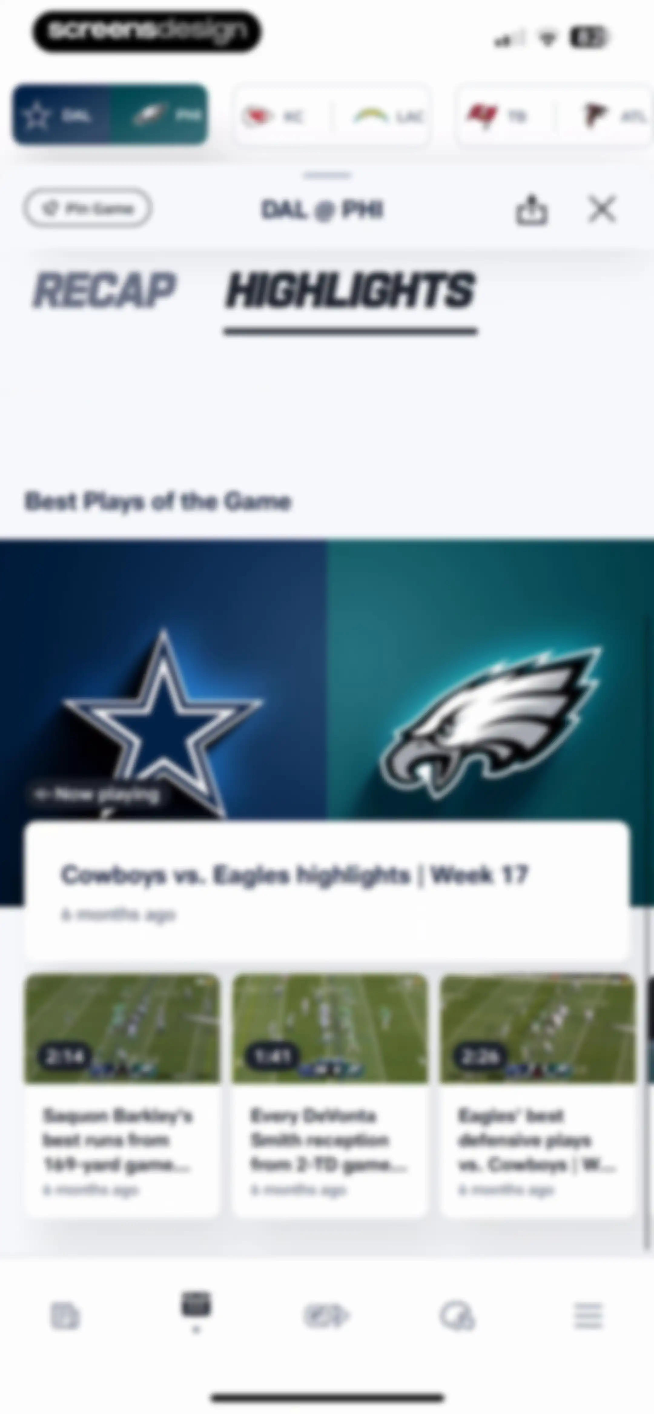 NFL screen 85