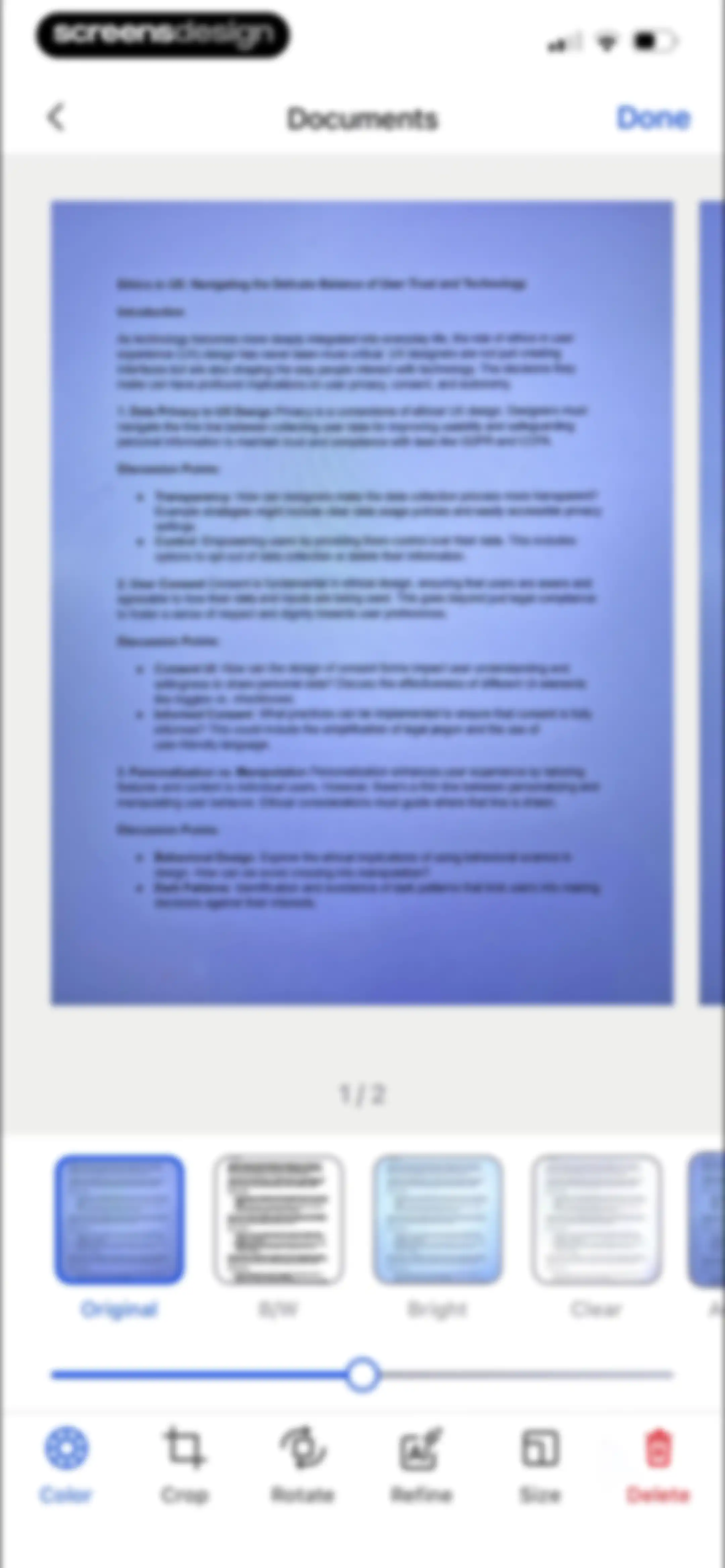 Forma: PDF Document Editor screen 108