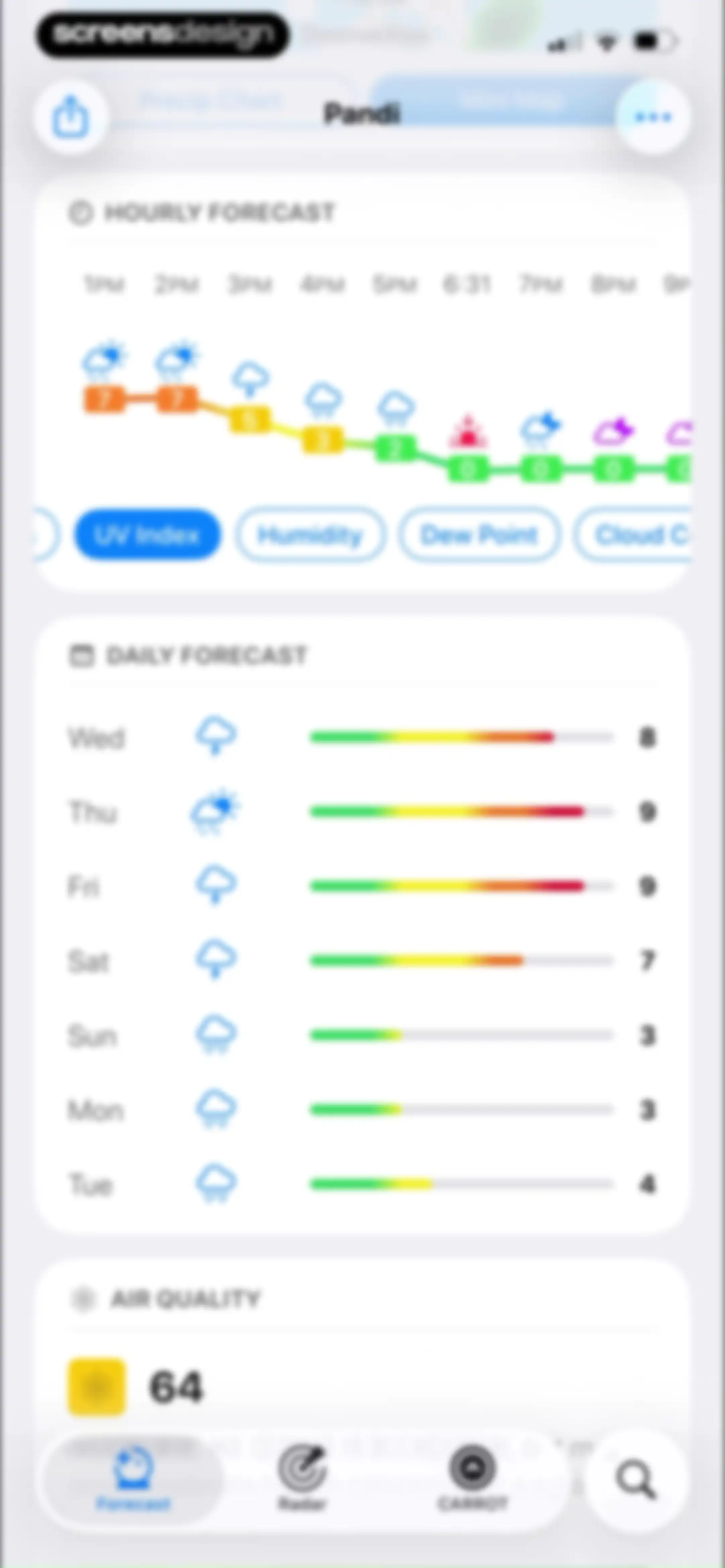 CARROT Weather: Alerts & Radar screen 53