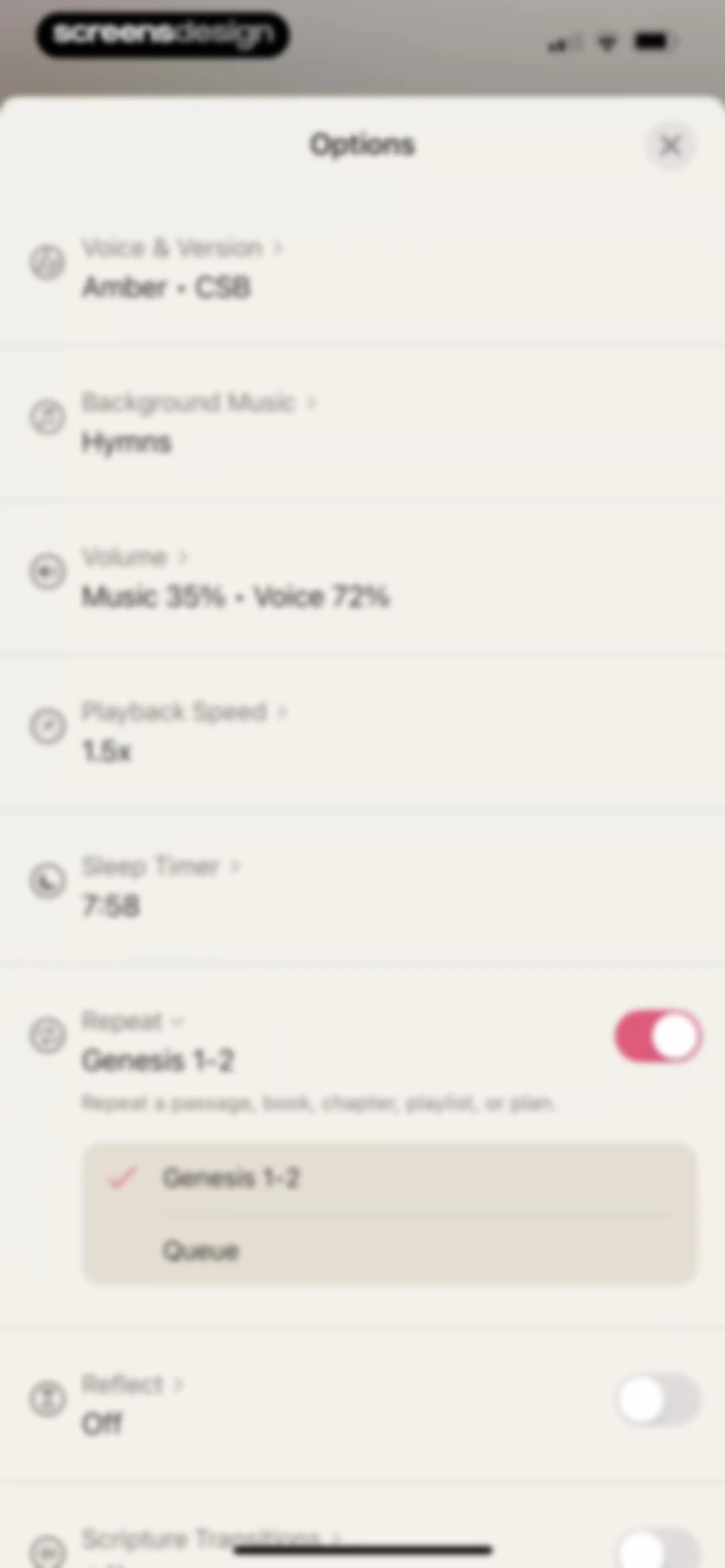 Dwell: Audio Bible screen 31