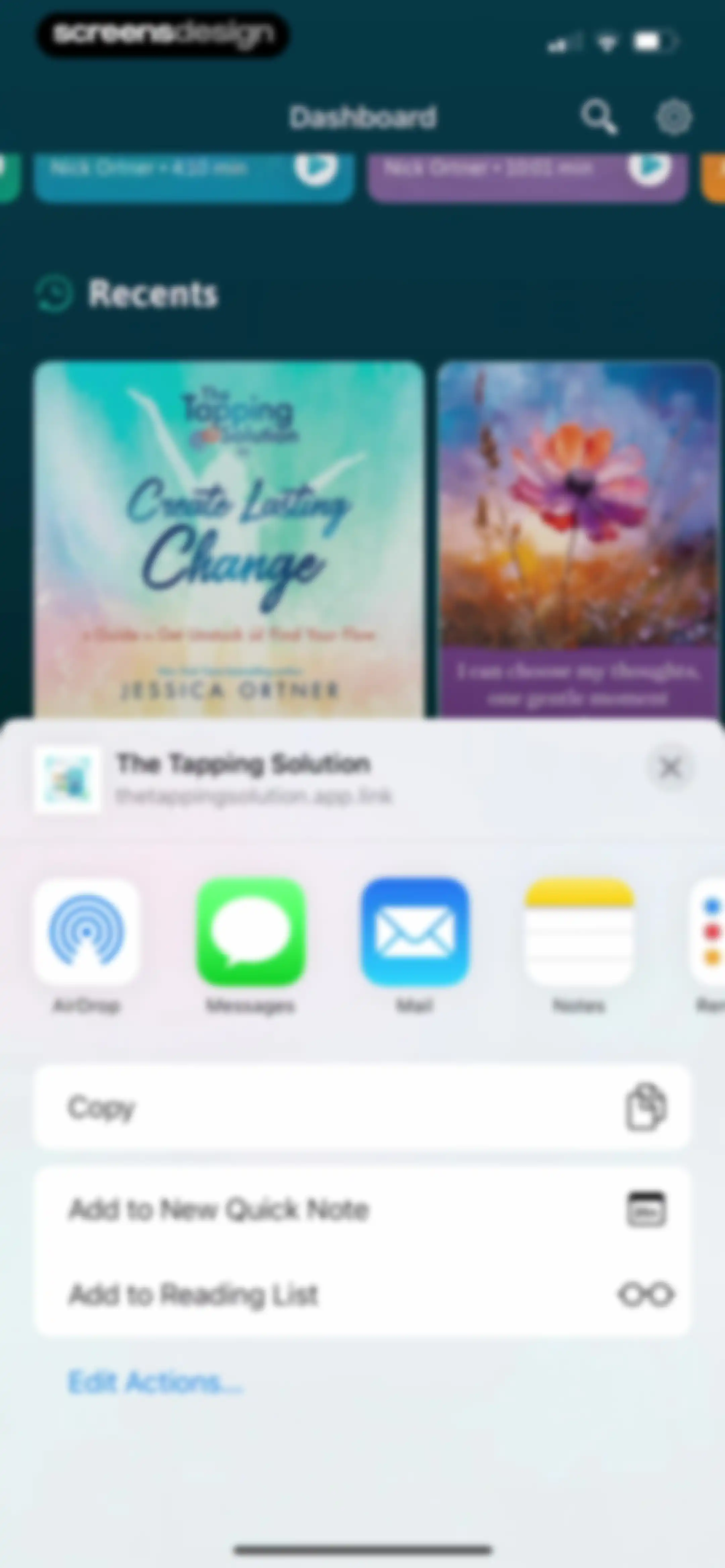 The Tapping Solution screen 94