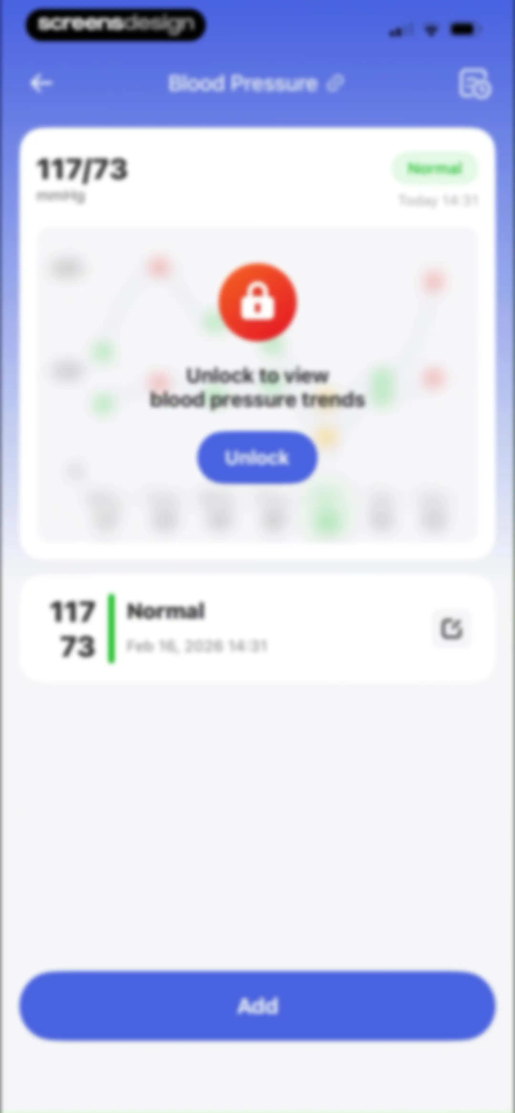Health Tracker- HeartRate & BP screen 39