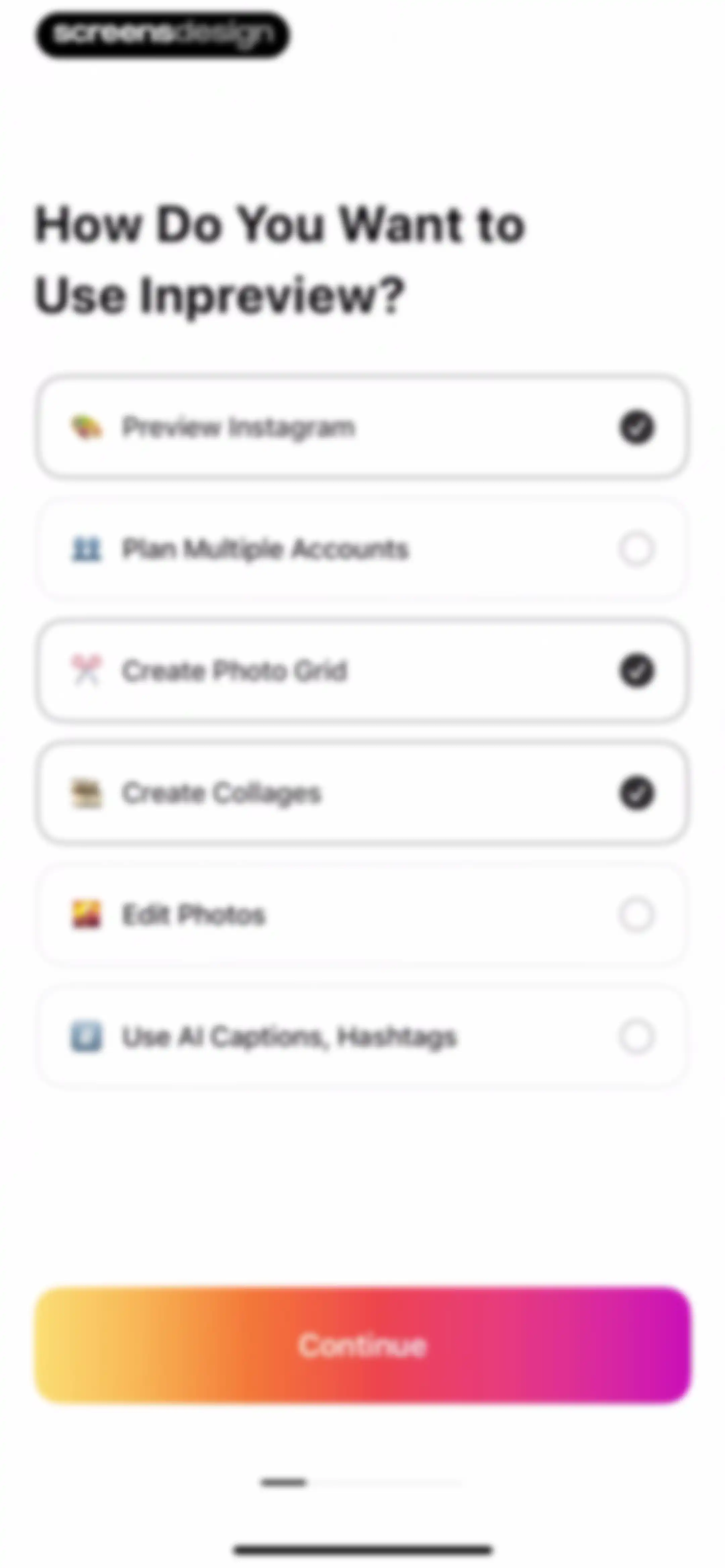 Layout for Instagram・Inpreview screen 3