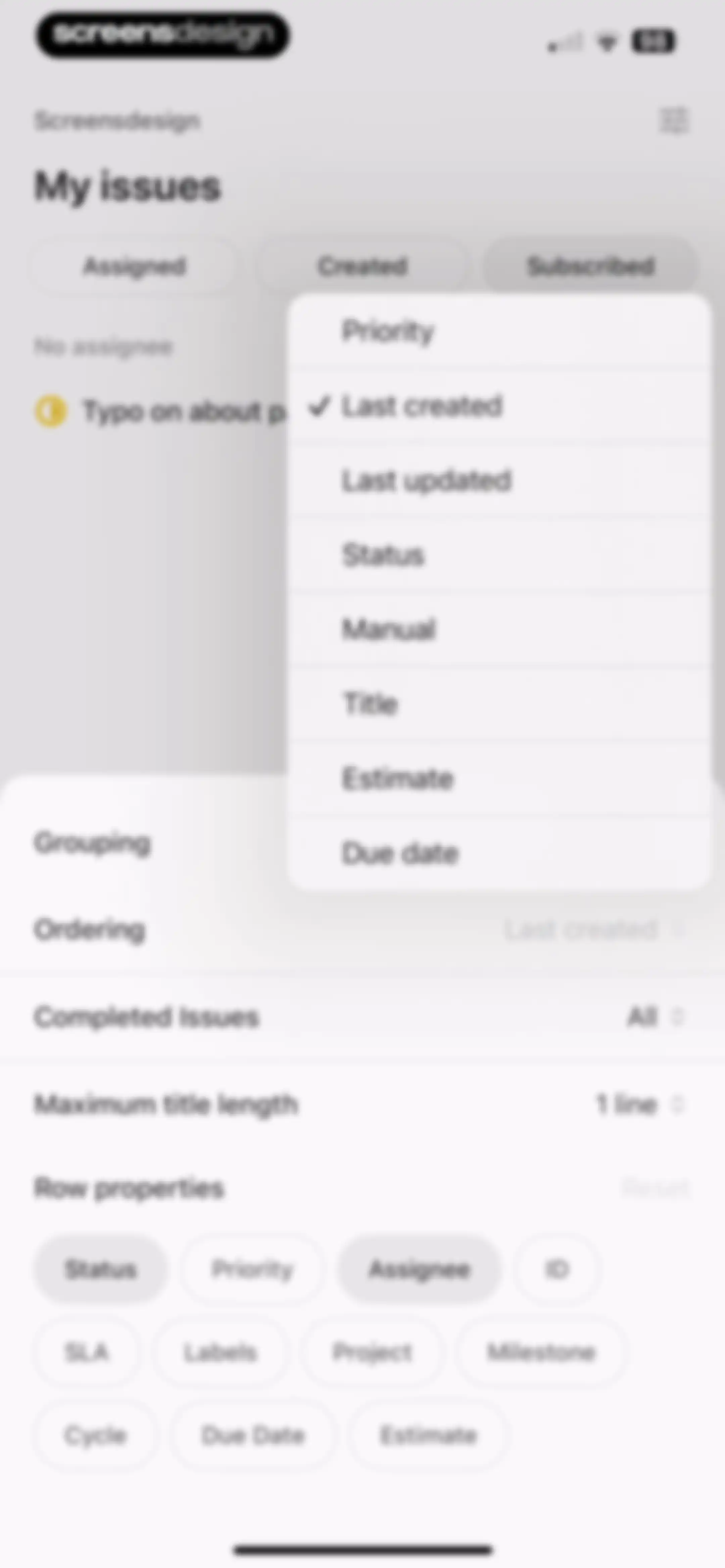 Linear Mobile screen 55