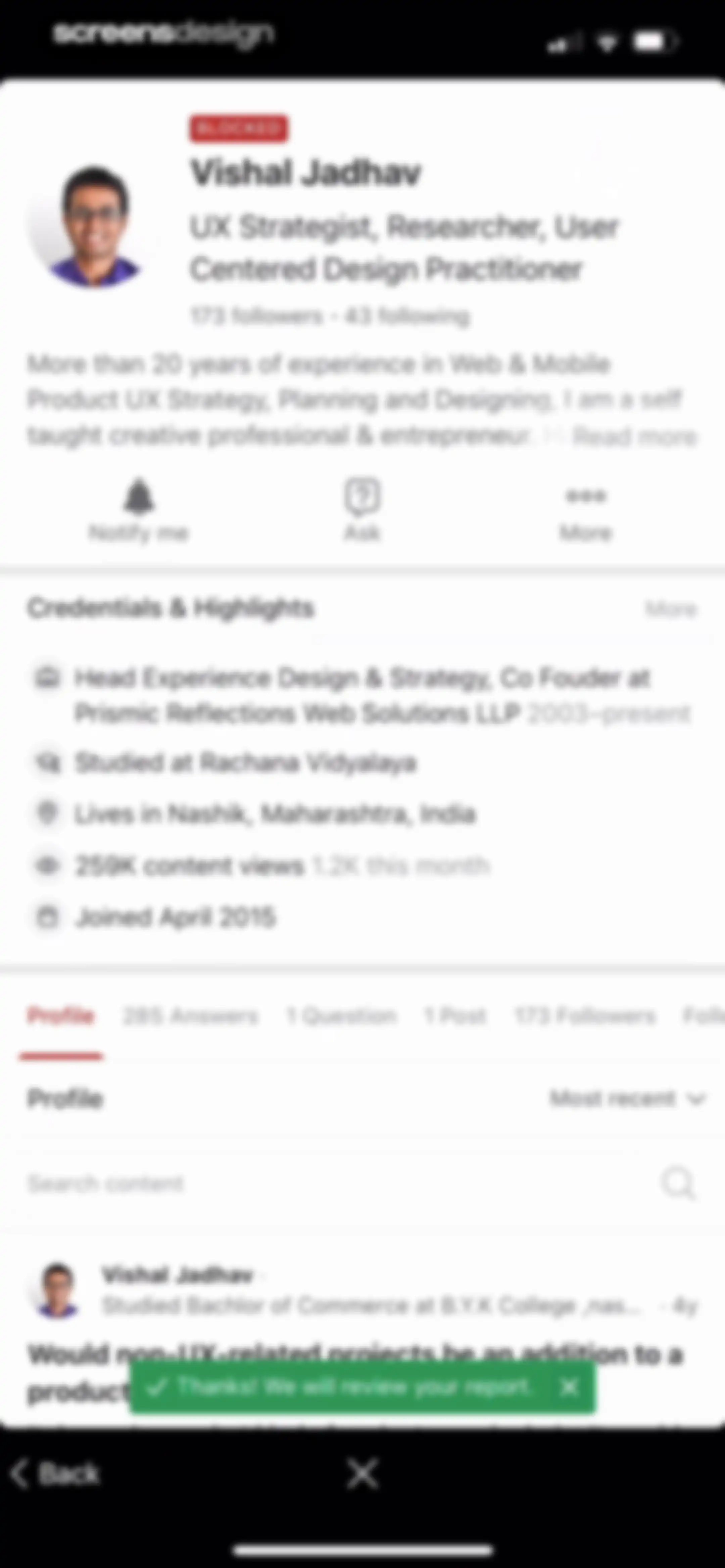 Quora screen 80