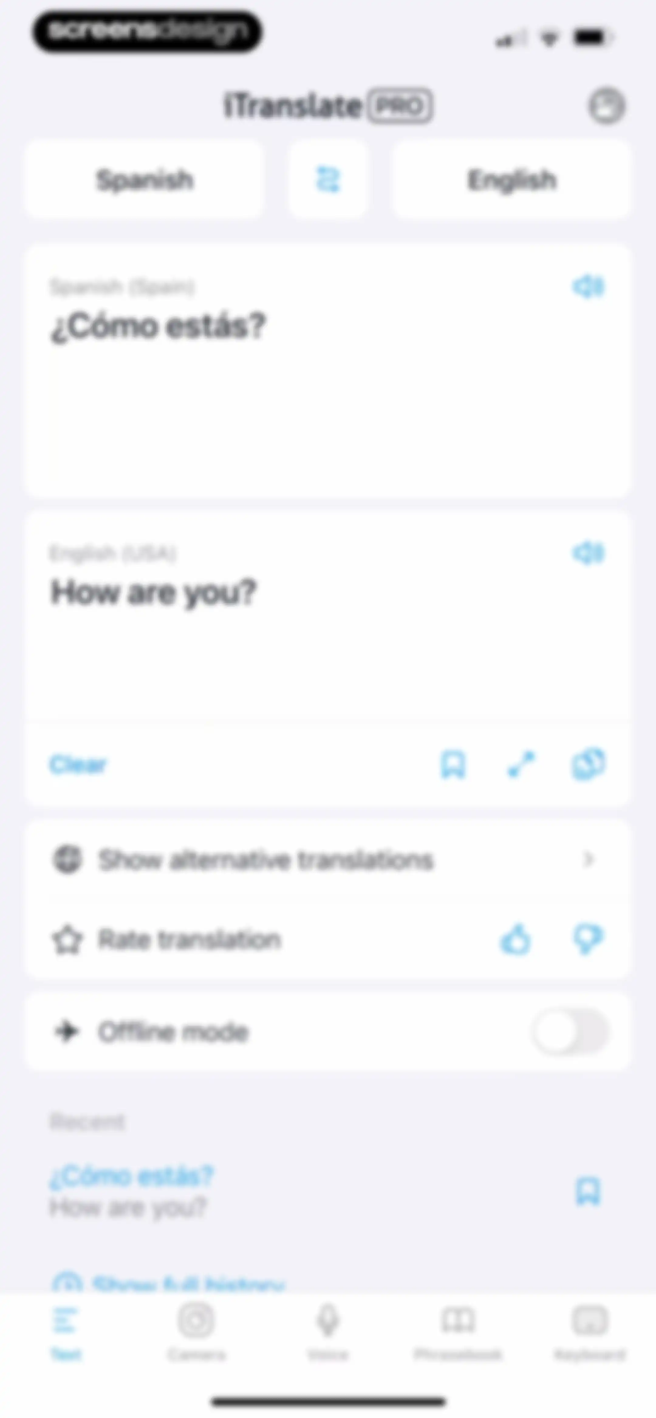 iTranslate Translator screen 46