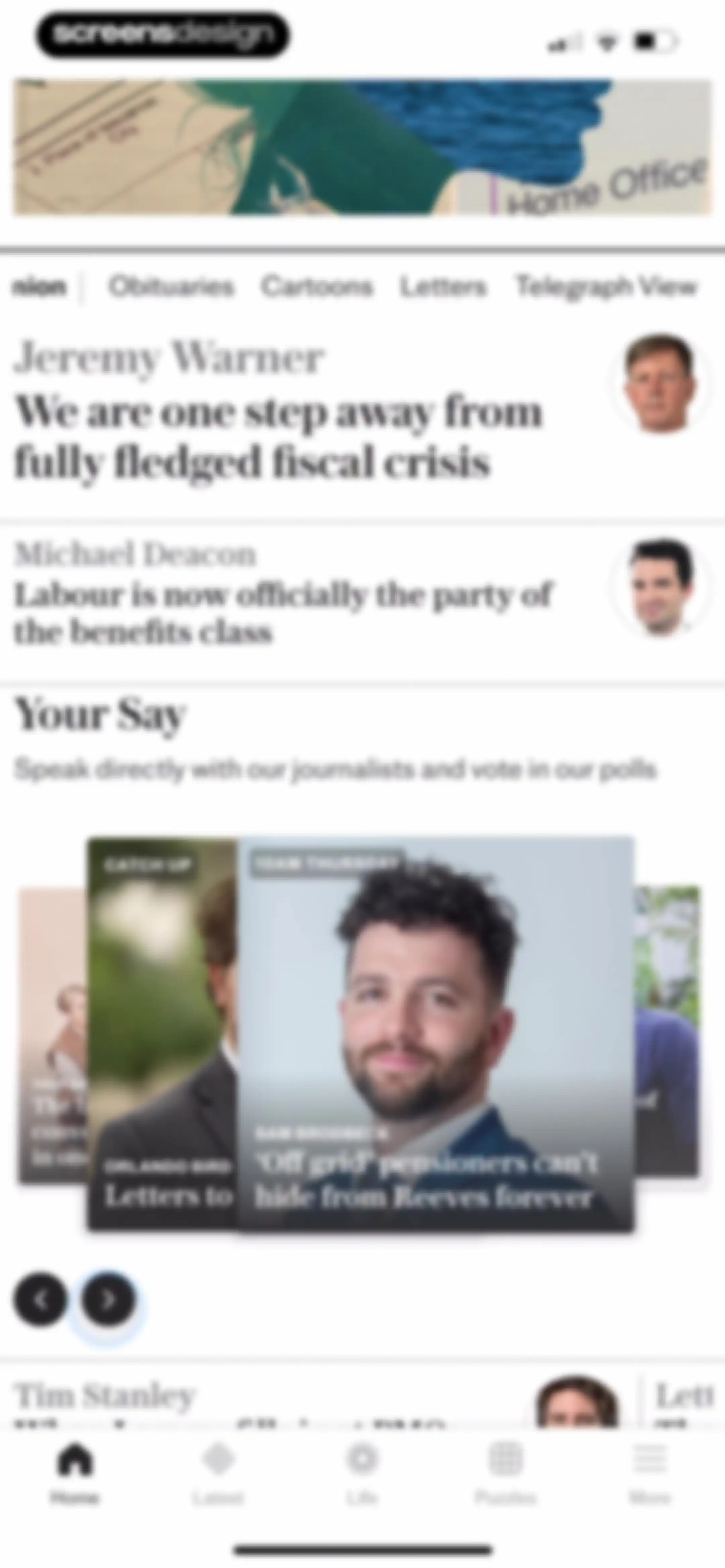 The Telegraph: UK & World News screen 36