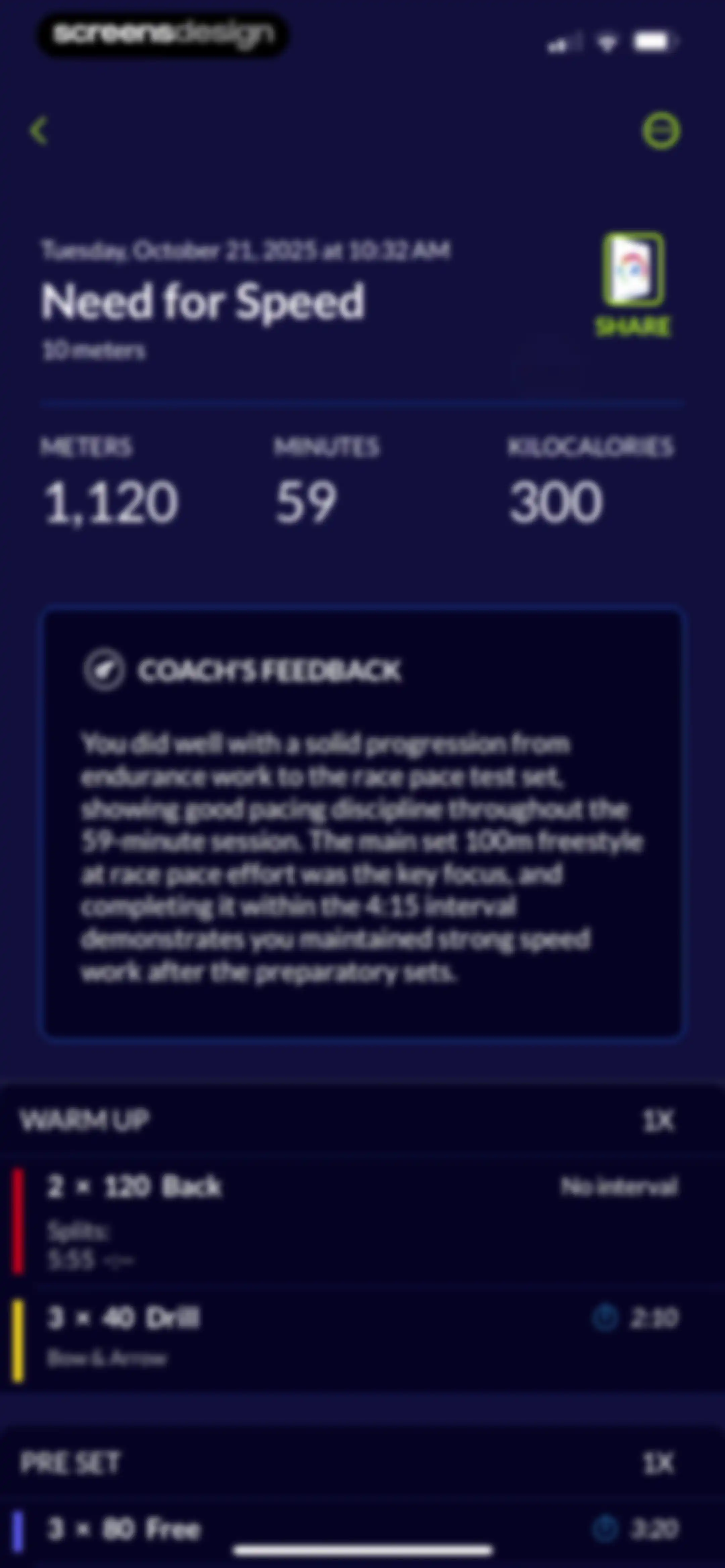 MySwimPro: #1 Swim Workout App screen 107