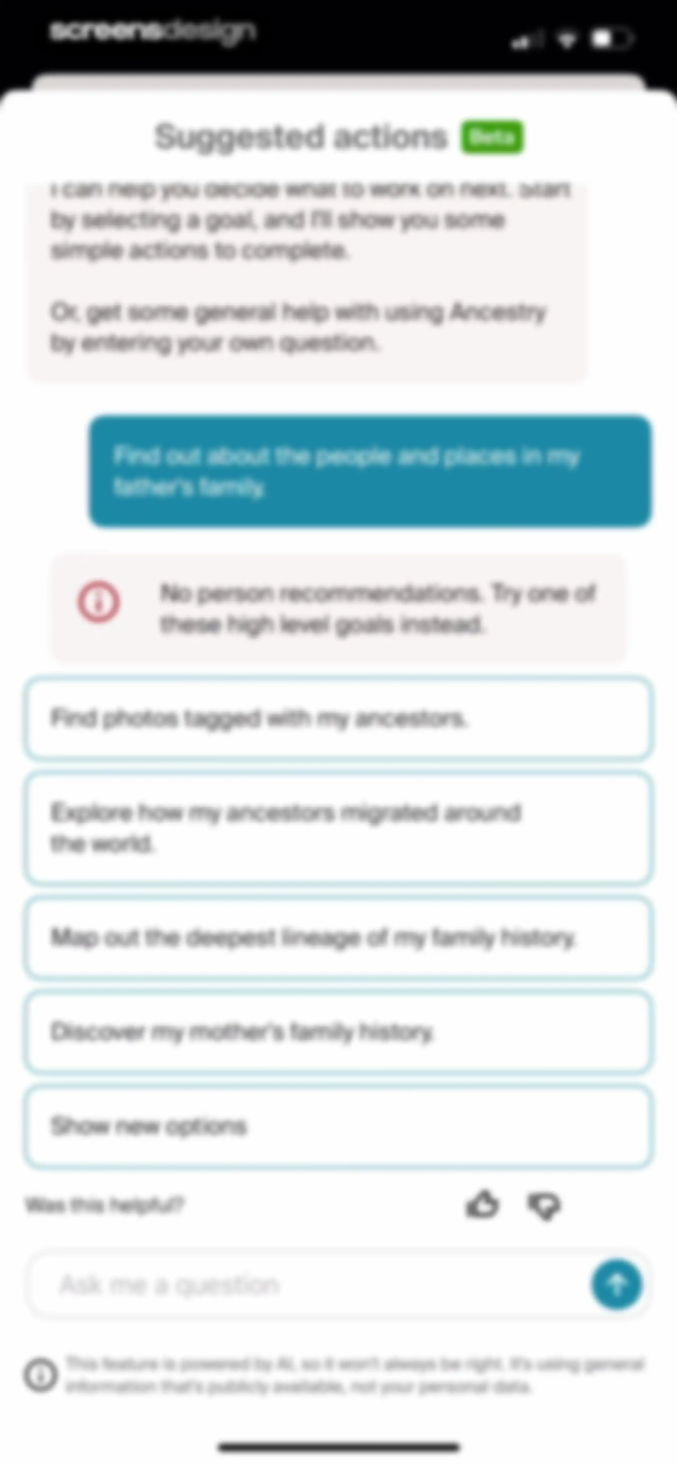 Ancestry: Family History & DNA screen 178