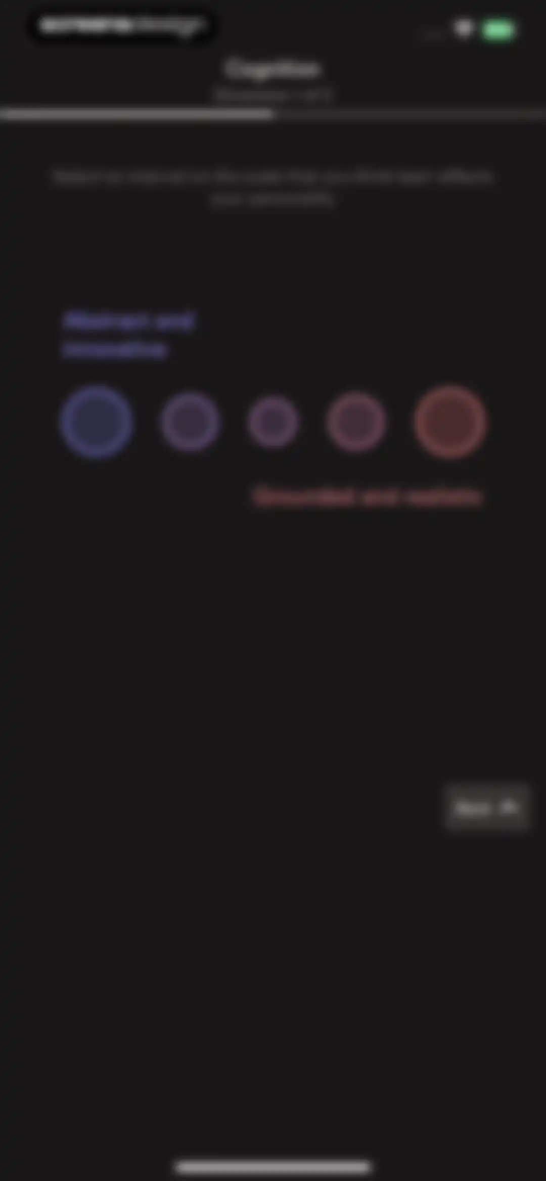 Dimensional: Personality Test screen 27