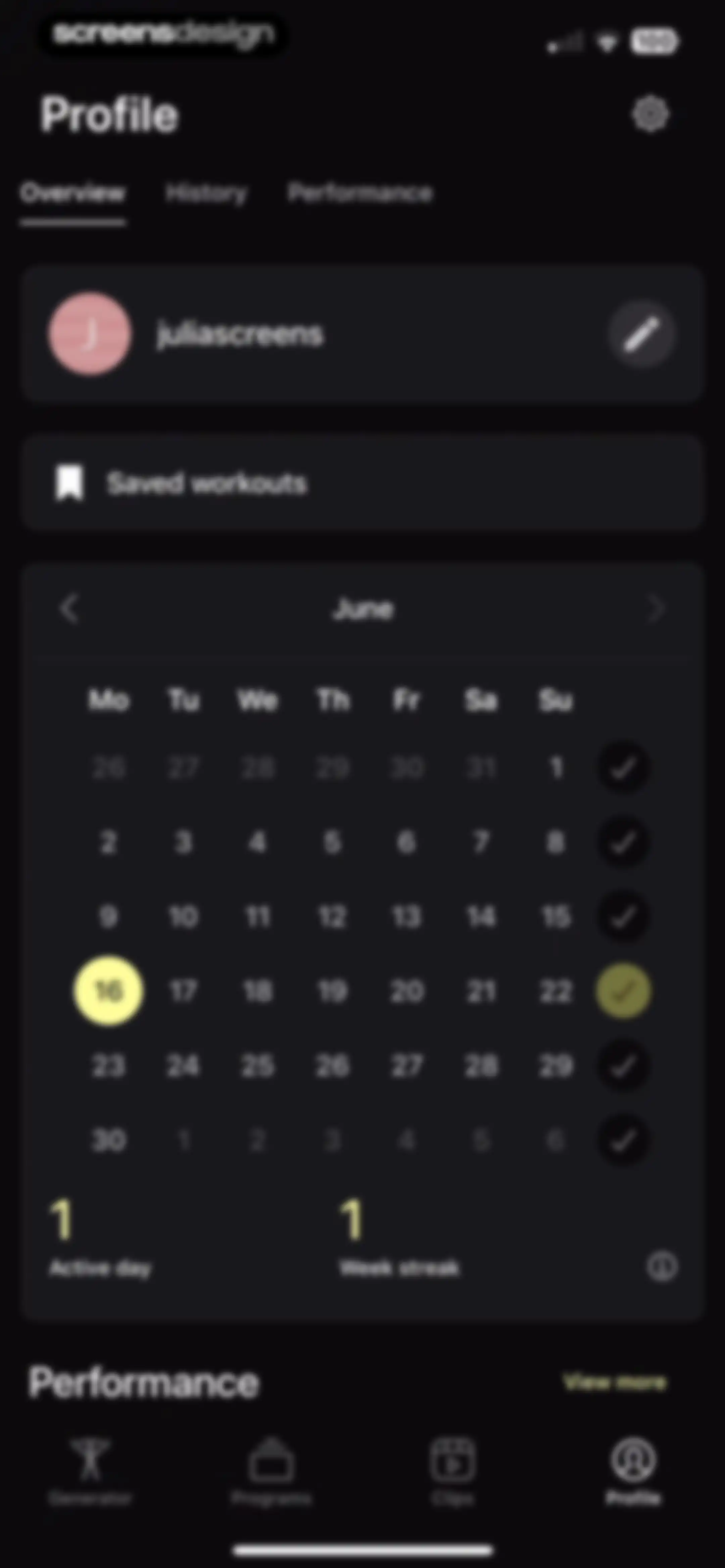 Peloton Strength+ screen 137