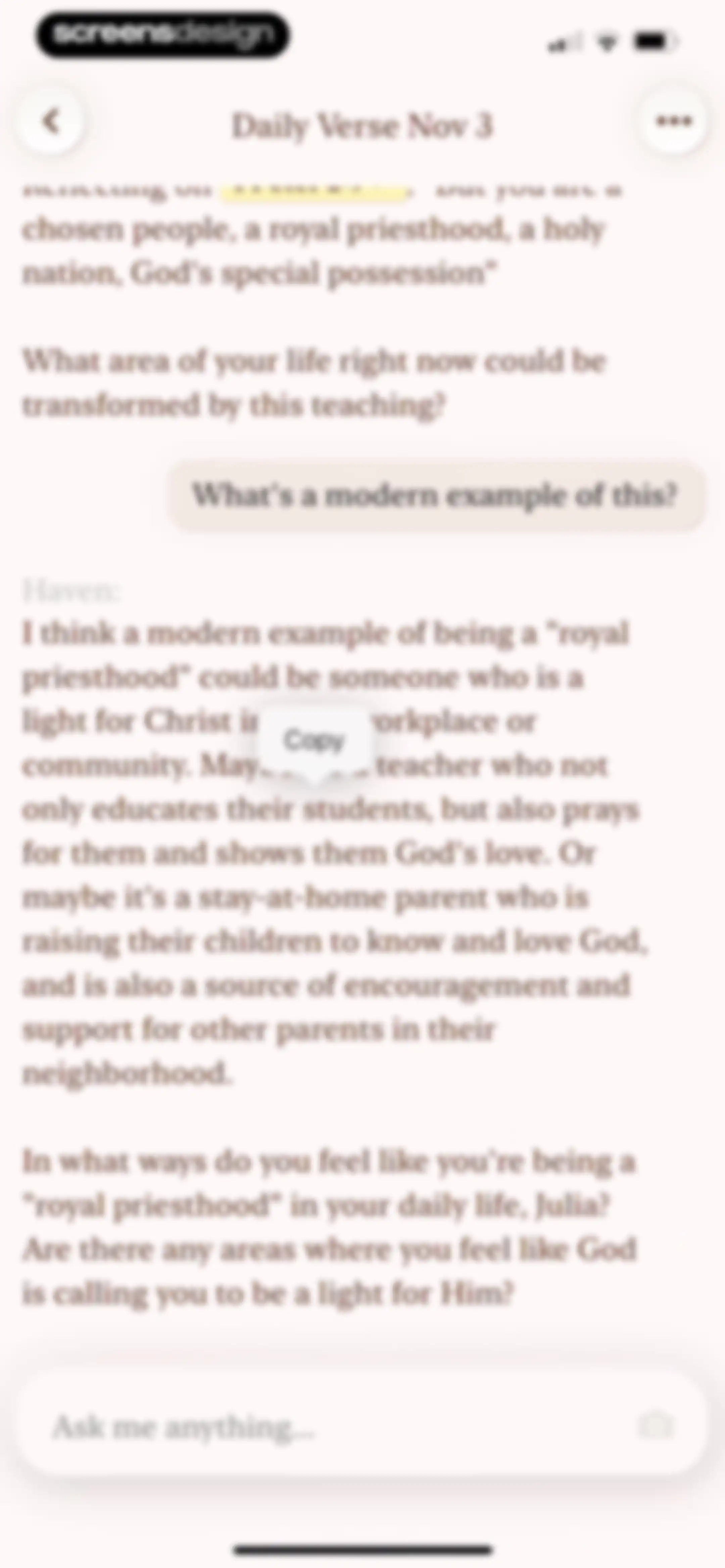 Haven - Bible Chat screen 48