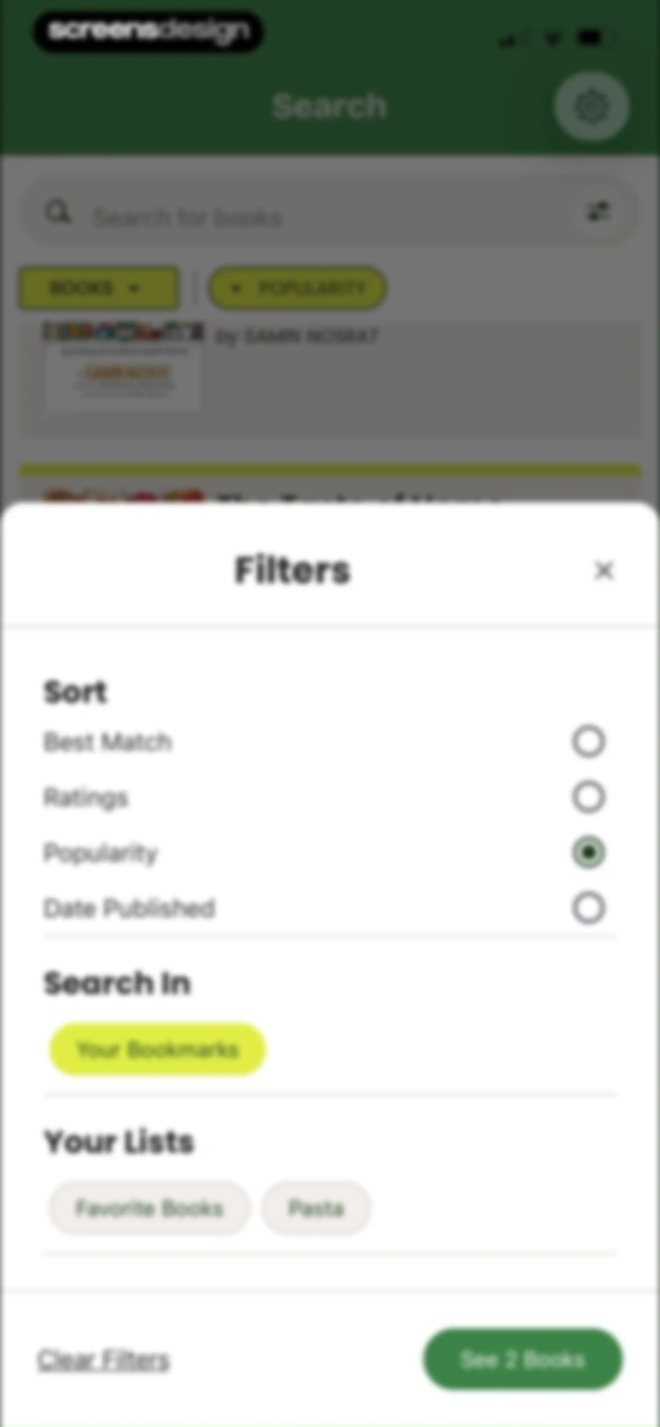 CookShelf: Search Cookbooks screen 82