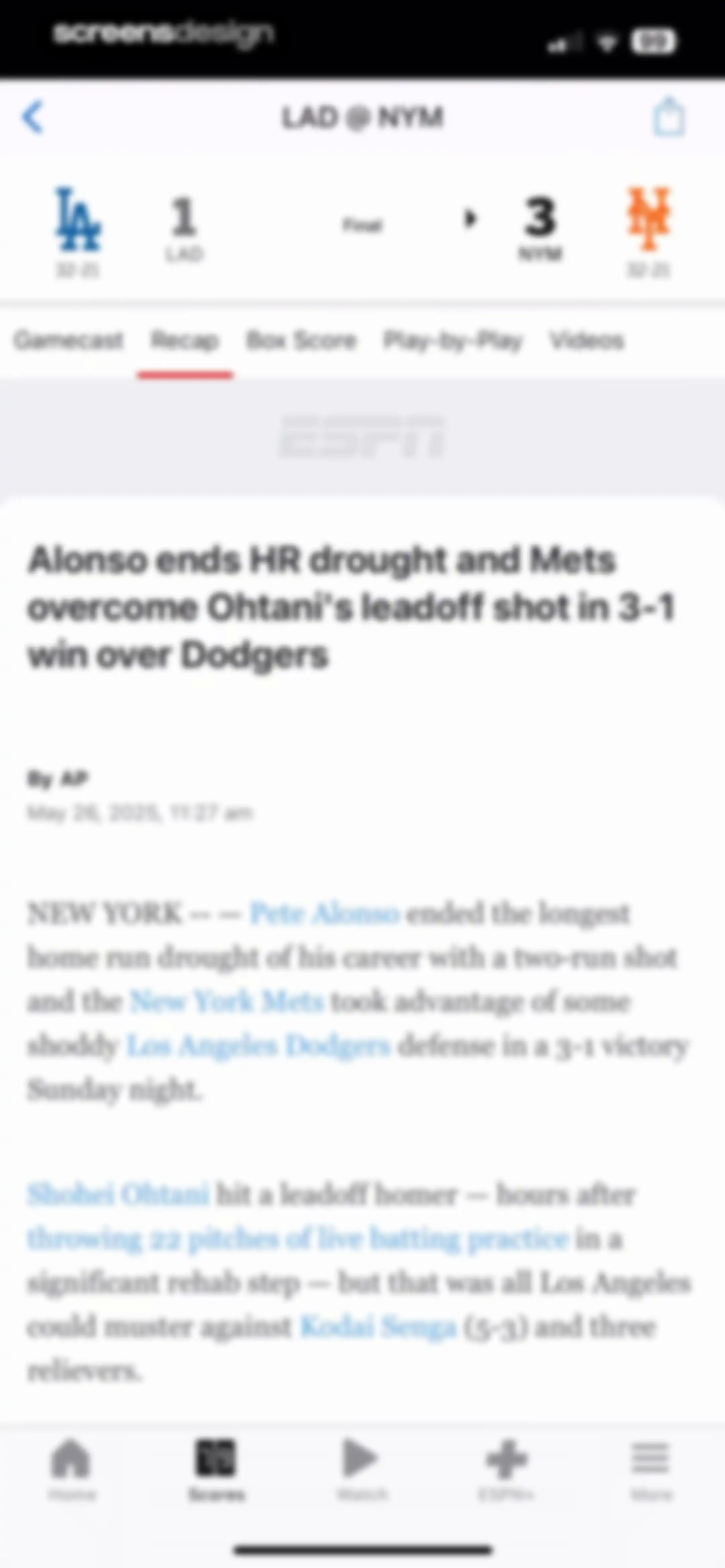 ESPN: Live Sports & Scores screen 68