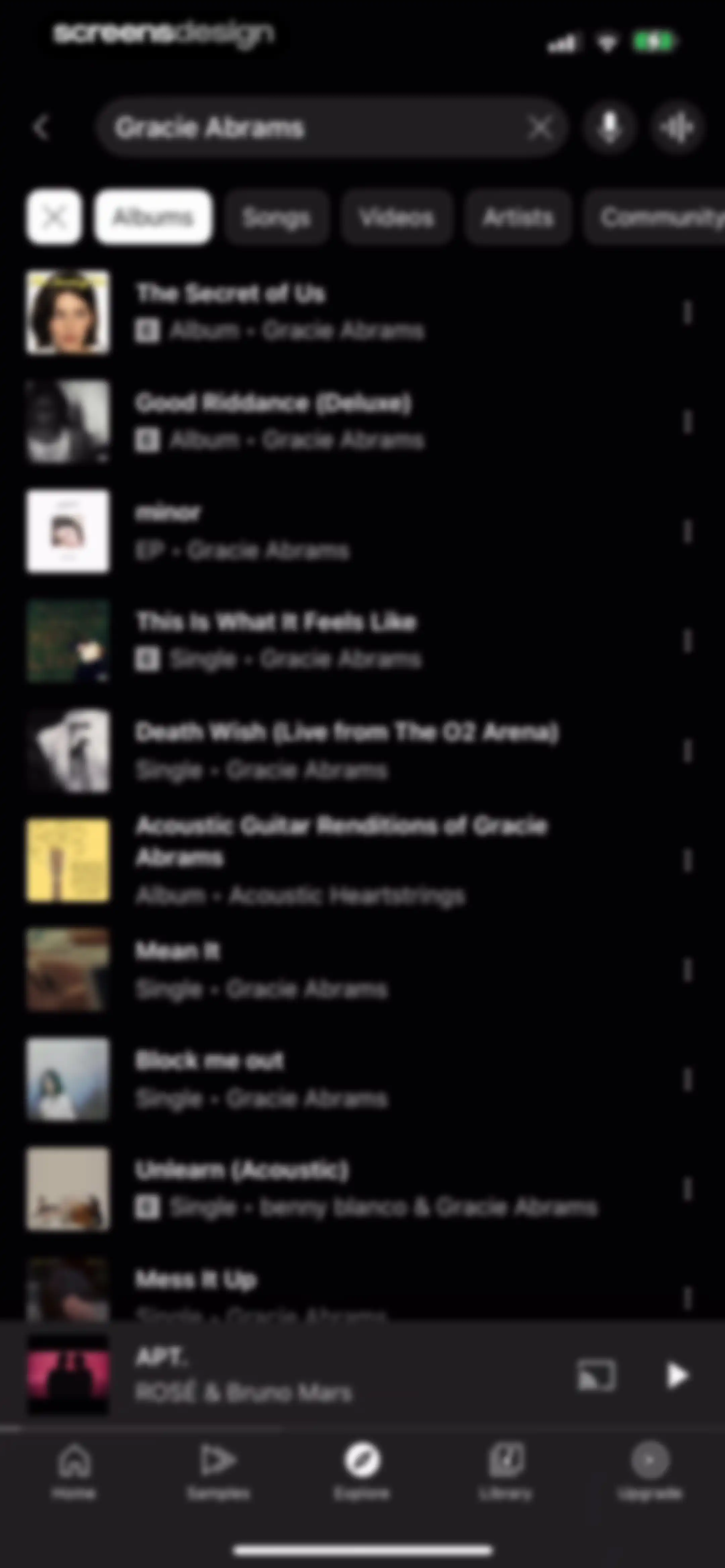 YouTube Music screen 129
