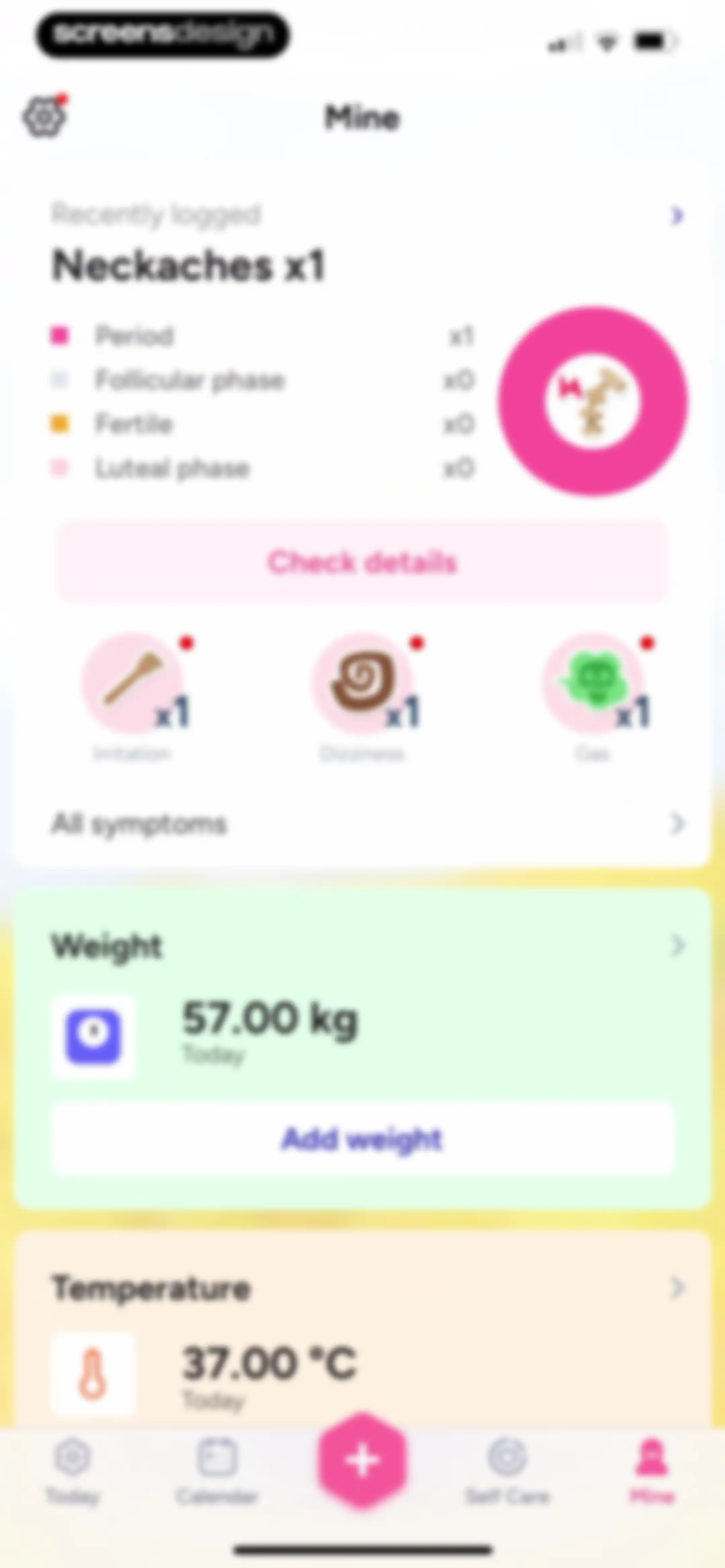 Period Tracker Period Calendar screen 183