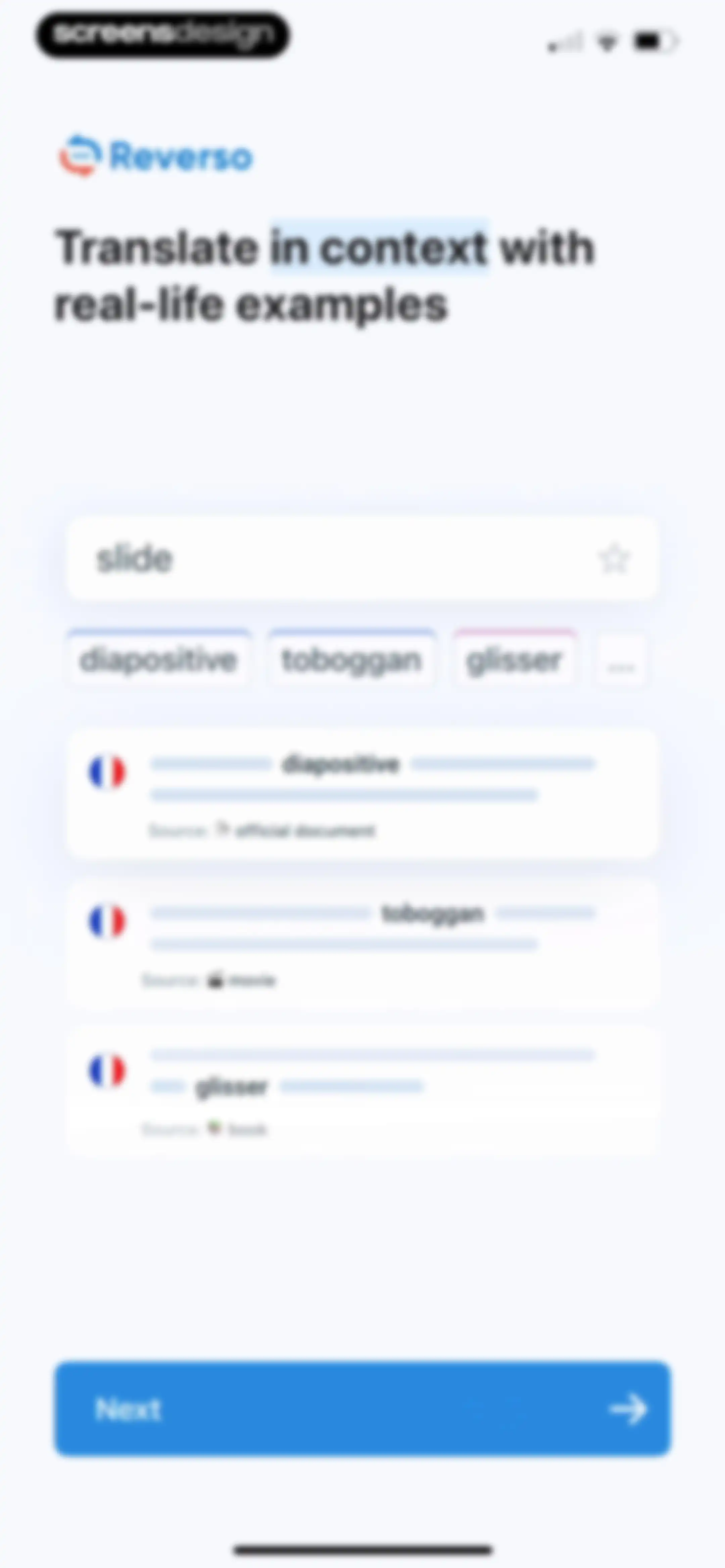 Reverso translate and learn screen 9
