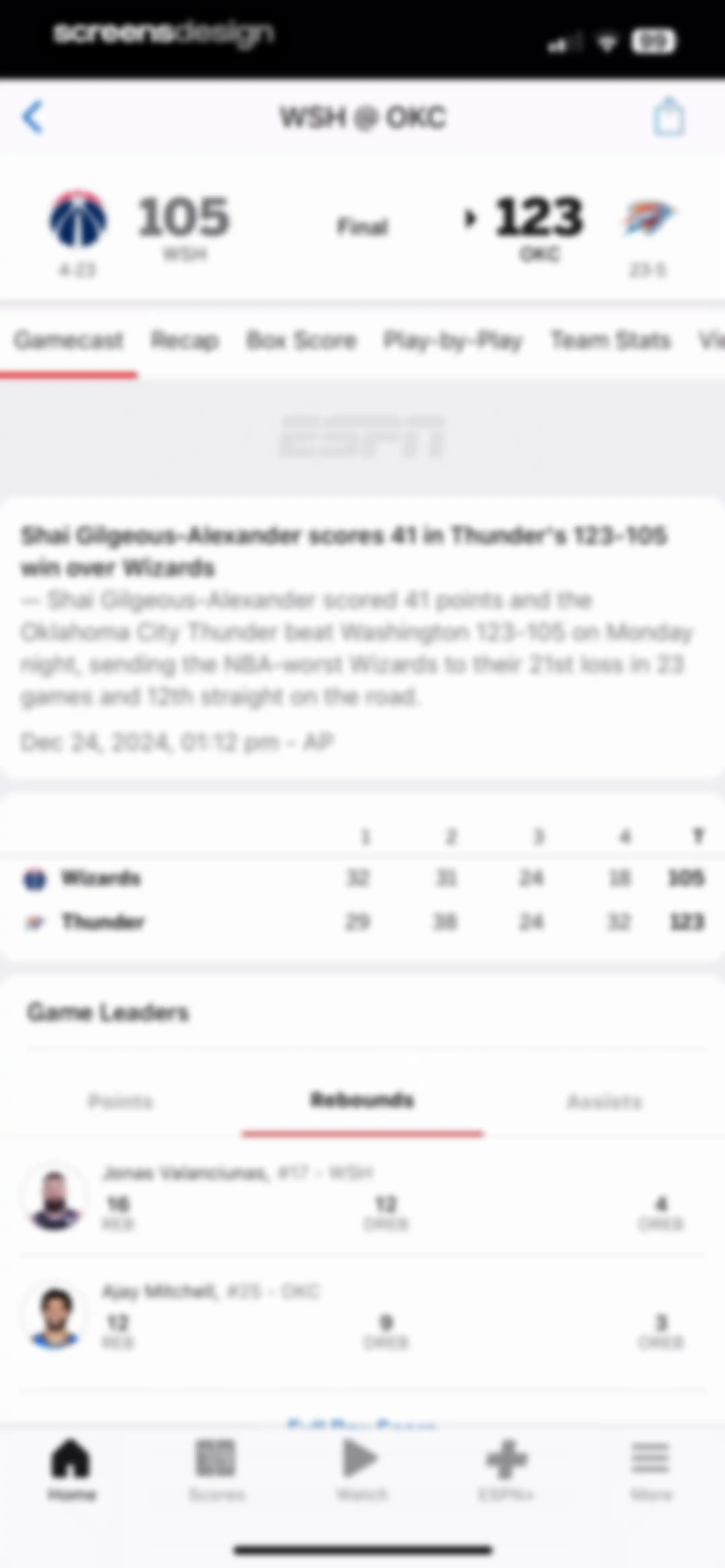 ESPN: Live Sports & Scores screen 28