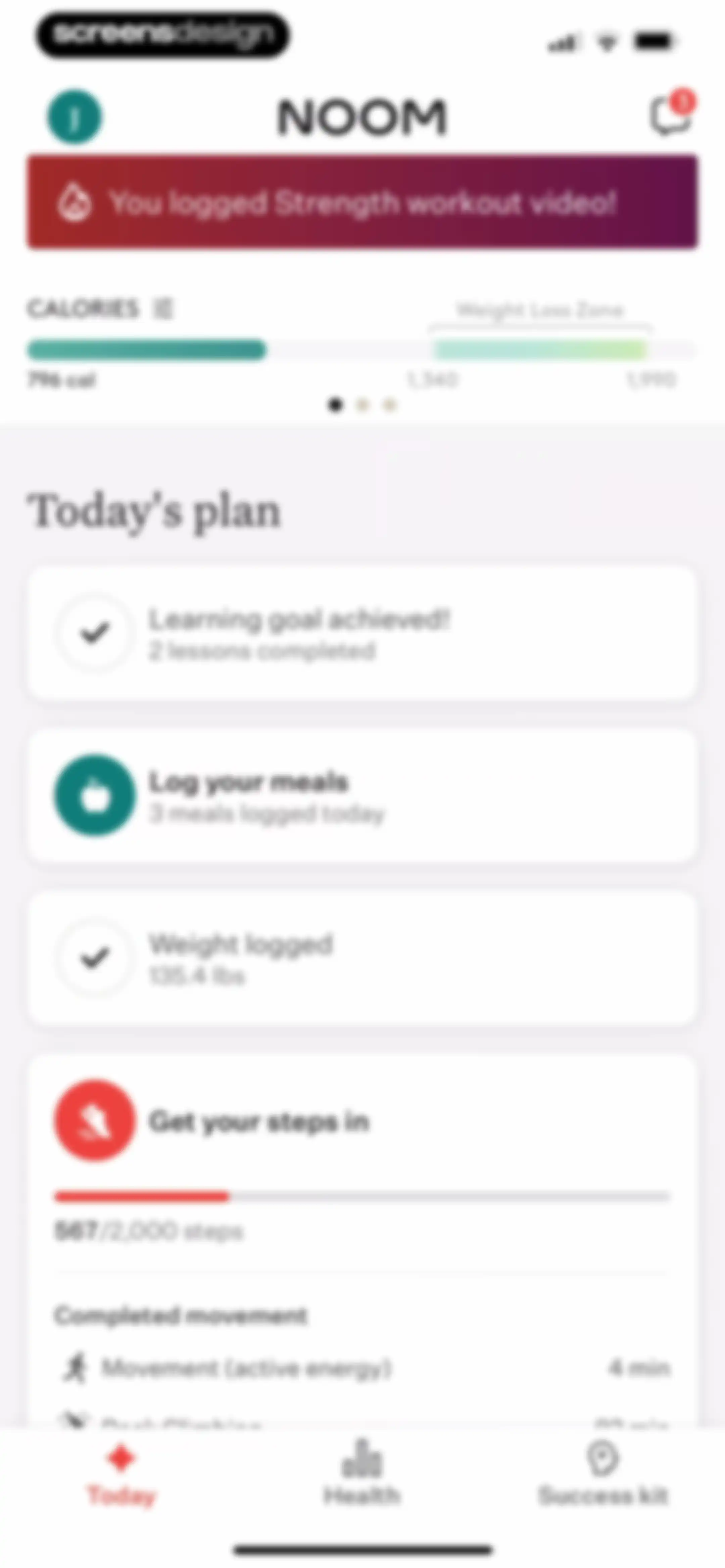 Noom Weight Loss, Food Tracker screen 222