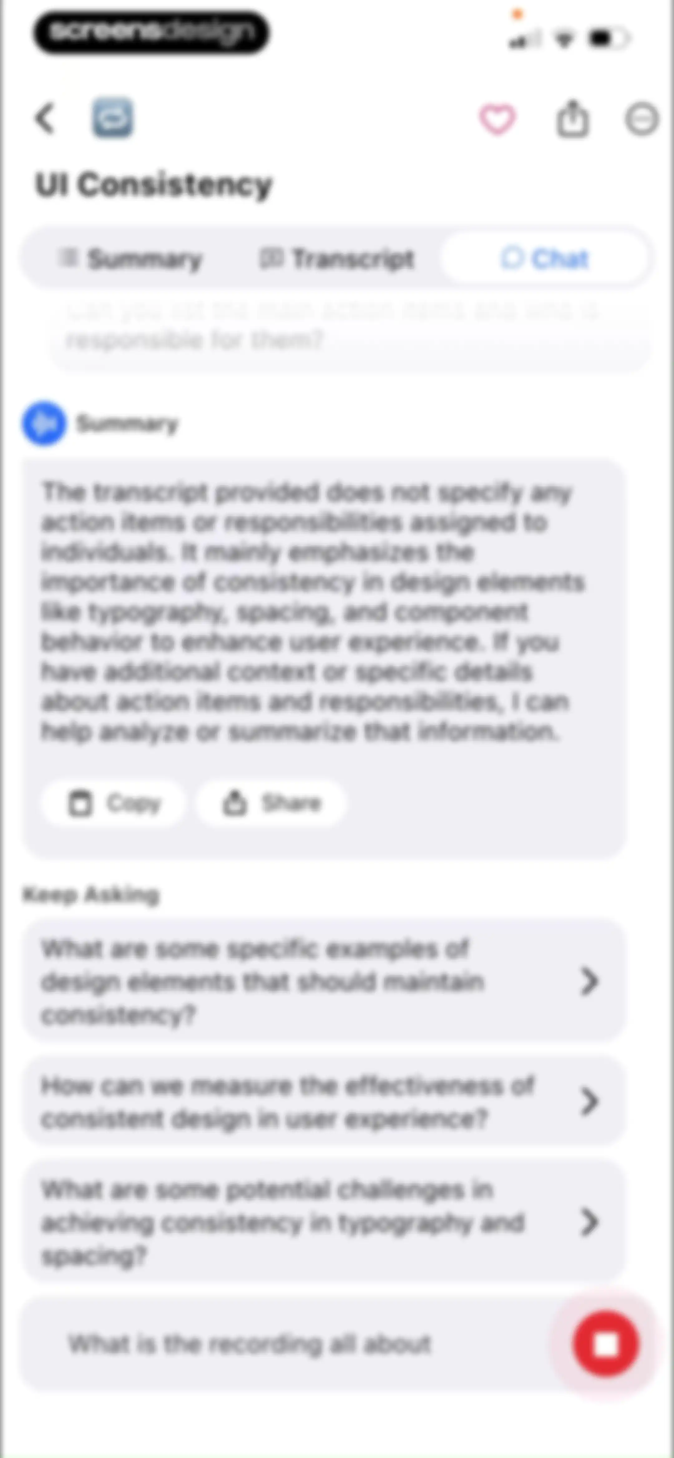 Summary - AI Note Taker screen 54