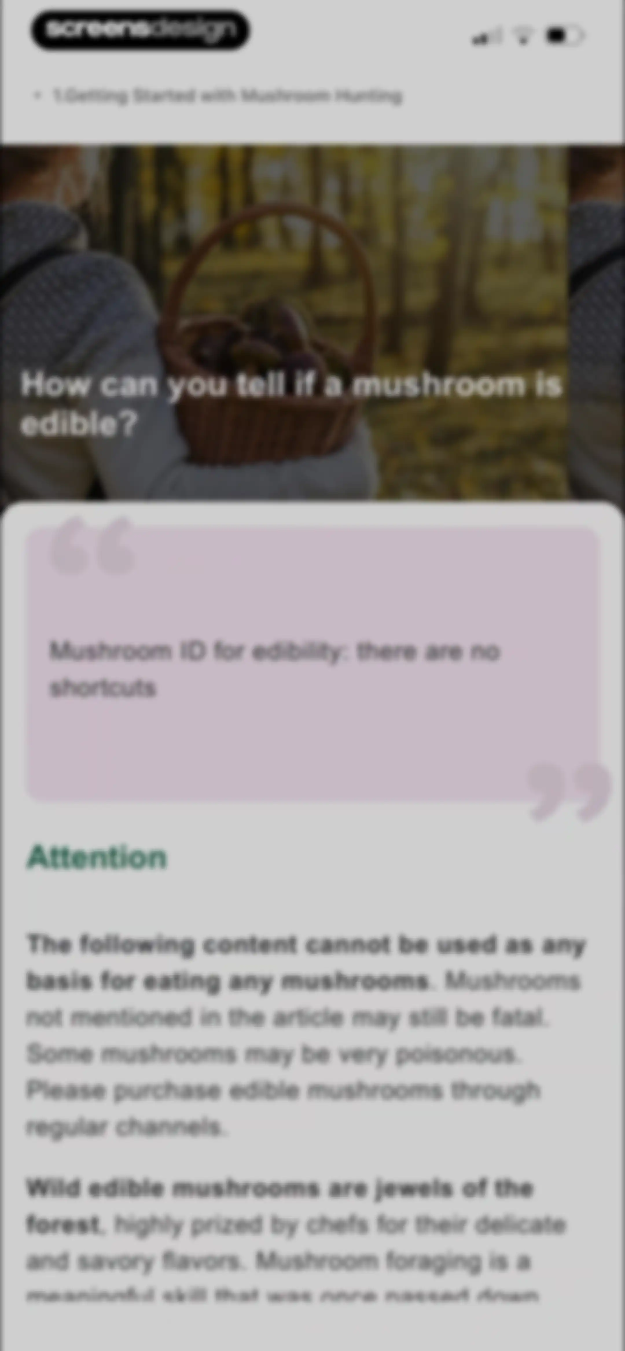 Picture Mushroom: Identifier screen 72