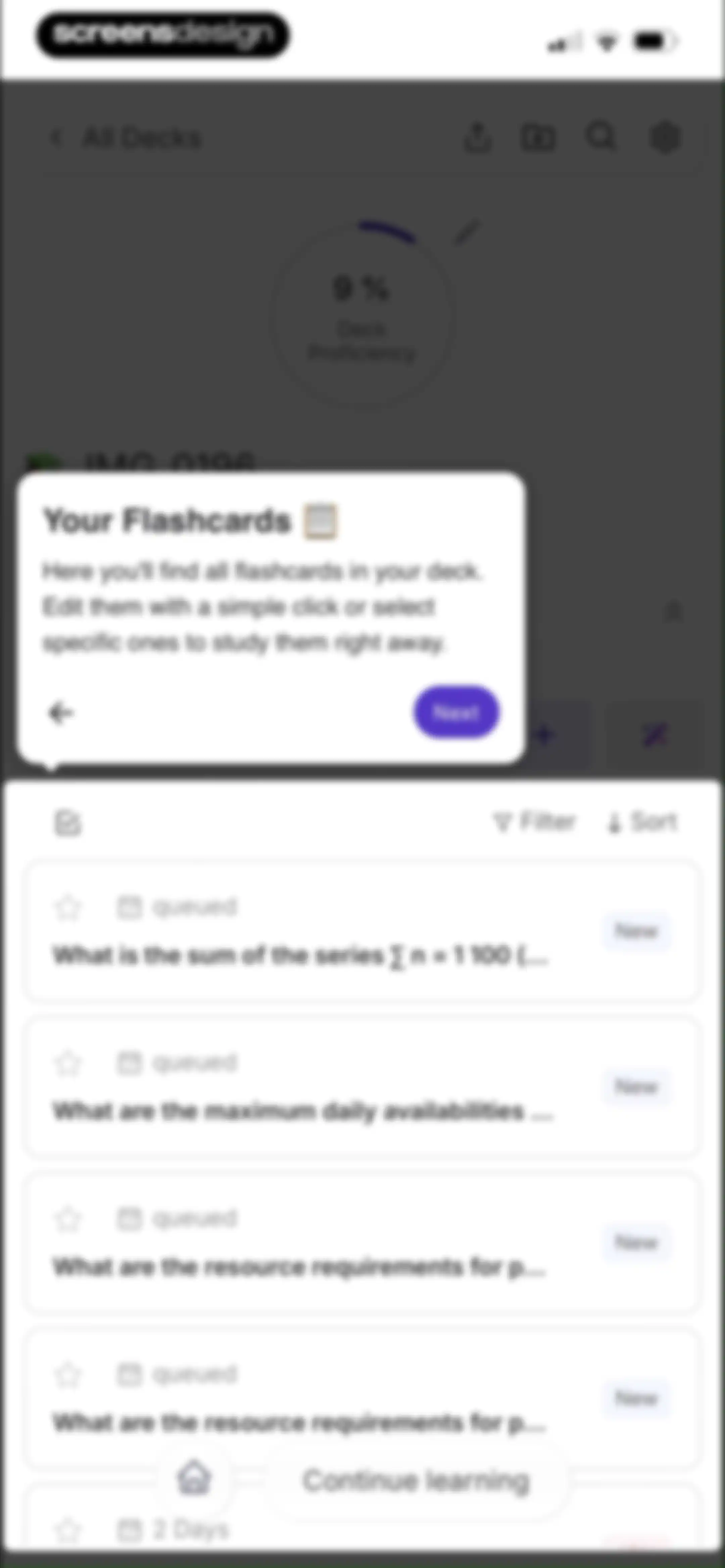 Retain Cards: AI Flashcards screen 69