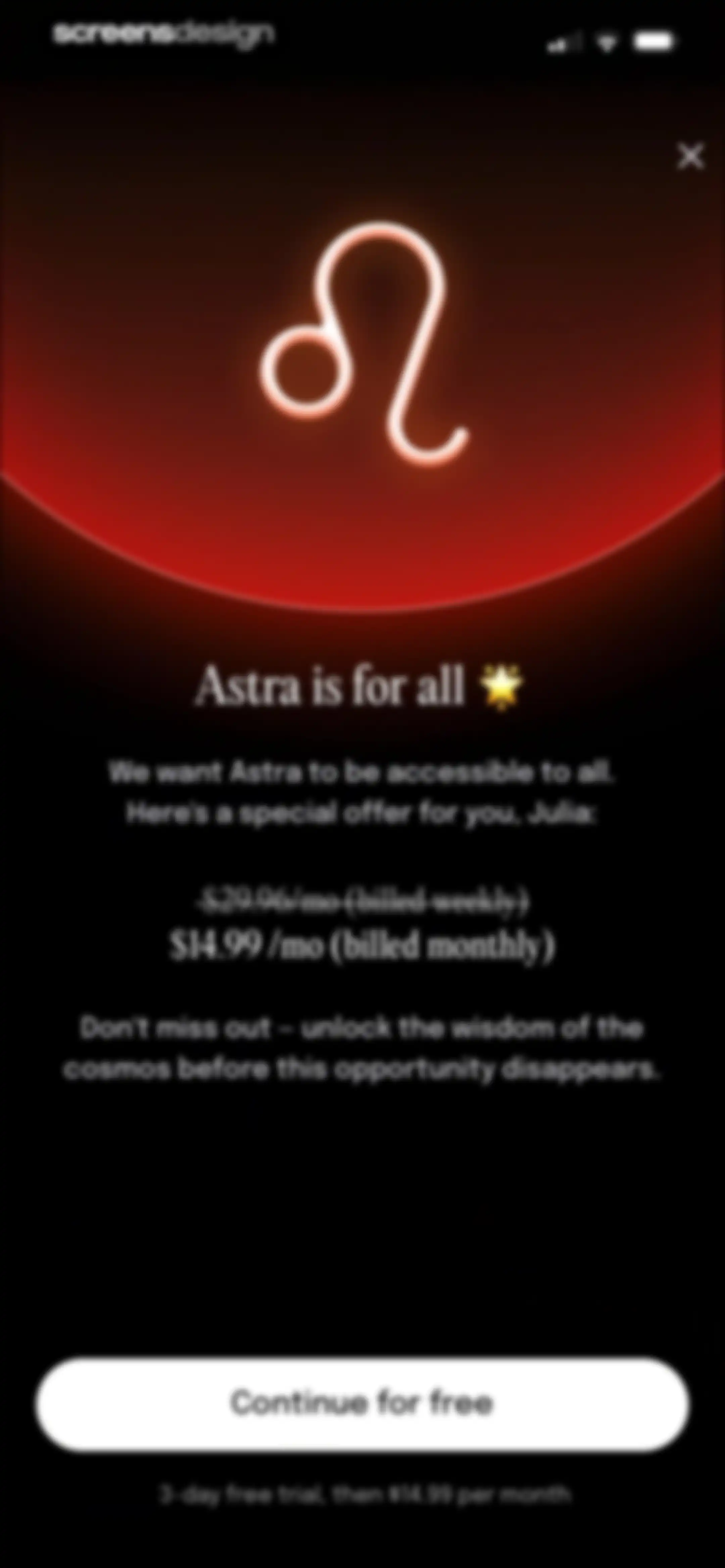Astra - Life Advice screen 43