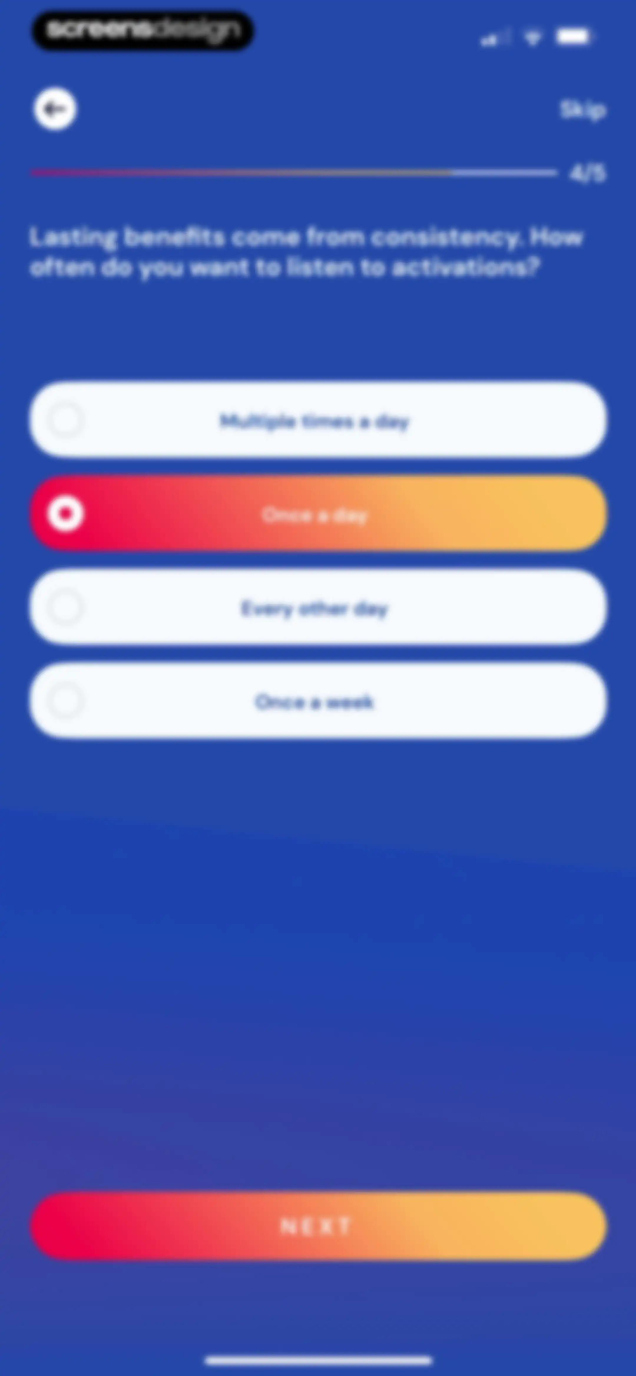 Activations: Daily Motivation screen 14