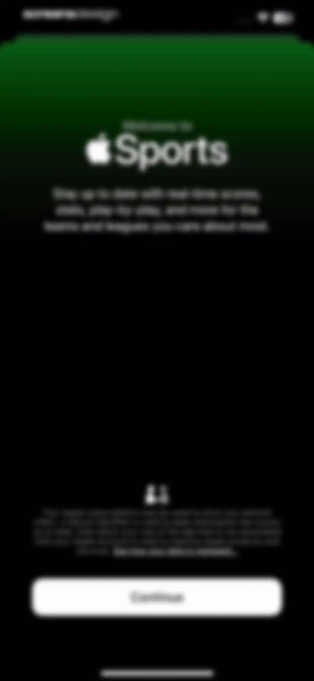 Apple Sports screen 1