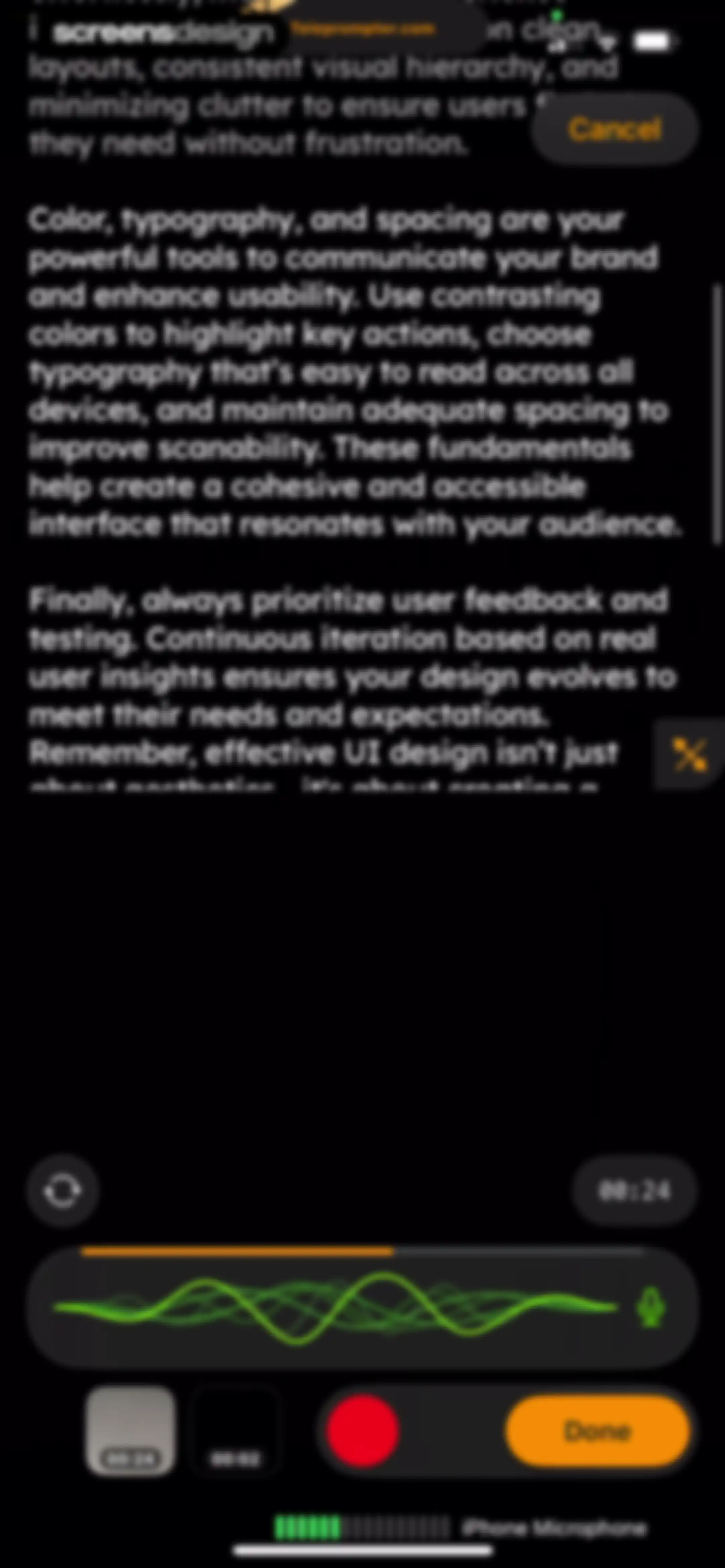 Teleprompter.com screen 42