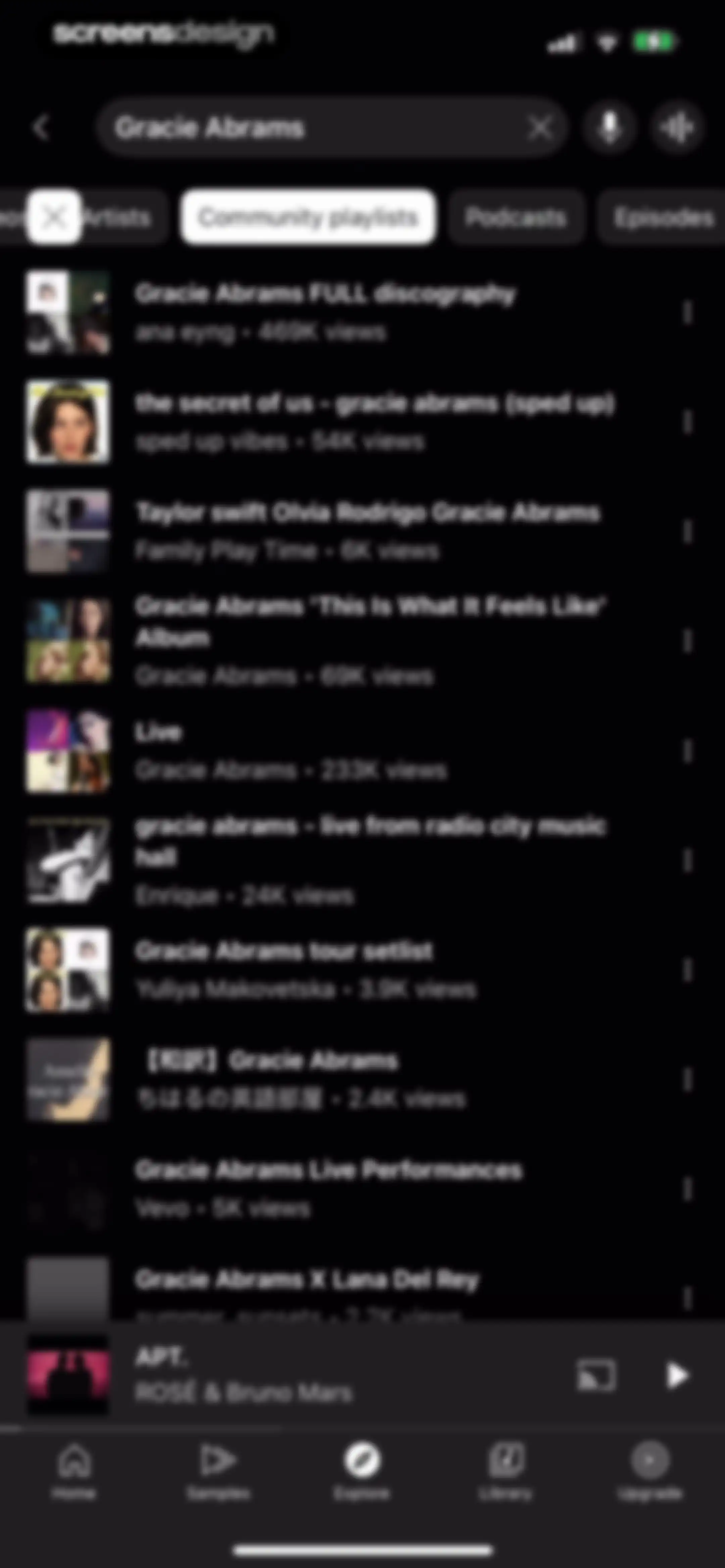 YouTube Music screen 133