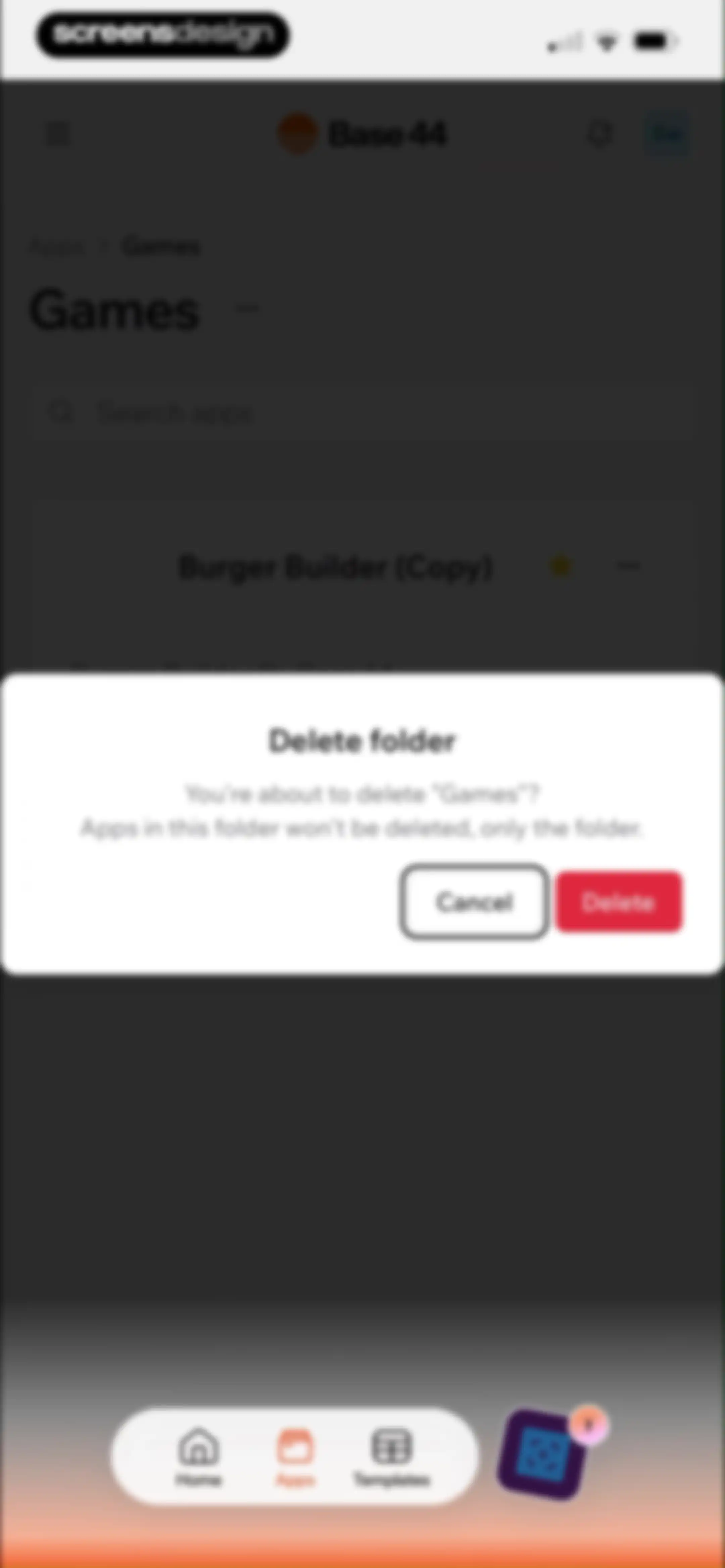 Base44: Build with AI screen 113