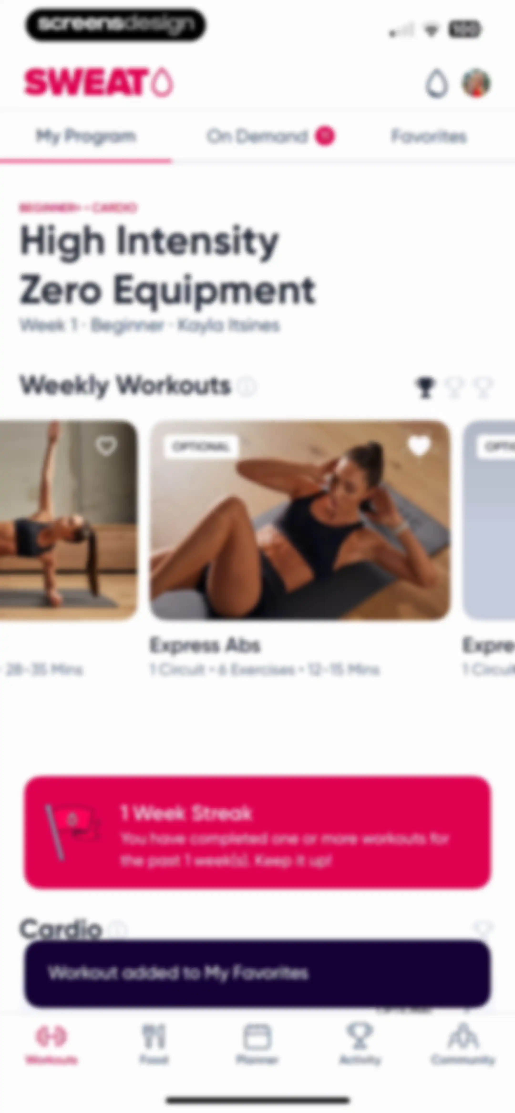 Sweat: Fitness App For Women screen 102