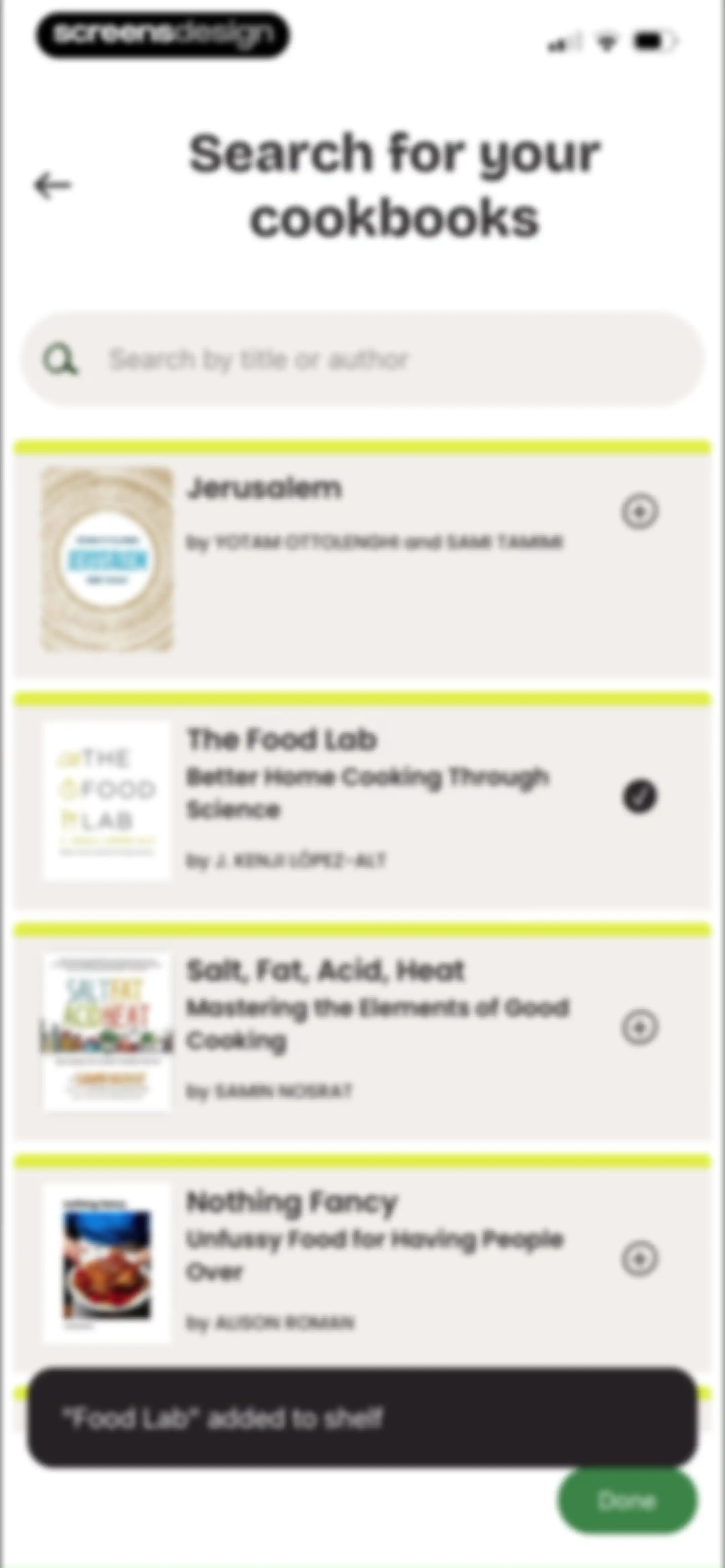 CookShelf: Search Cookbooks screen 31