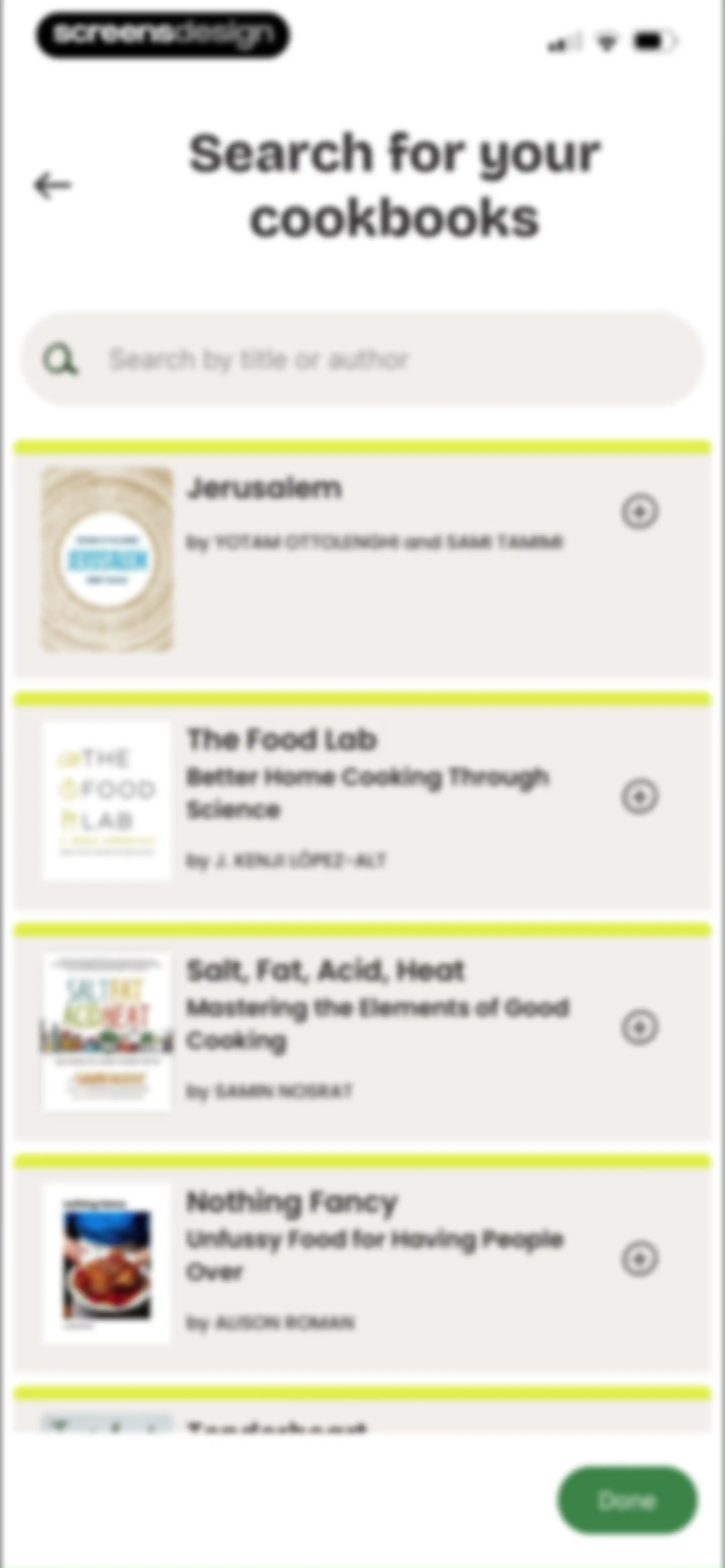 CookShelf: Search Cookbooks screen 30