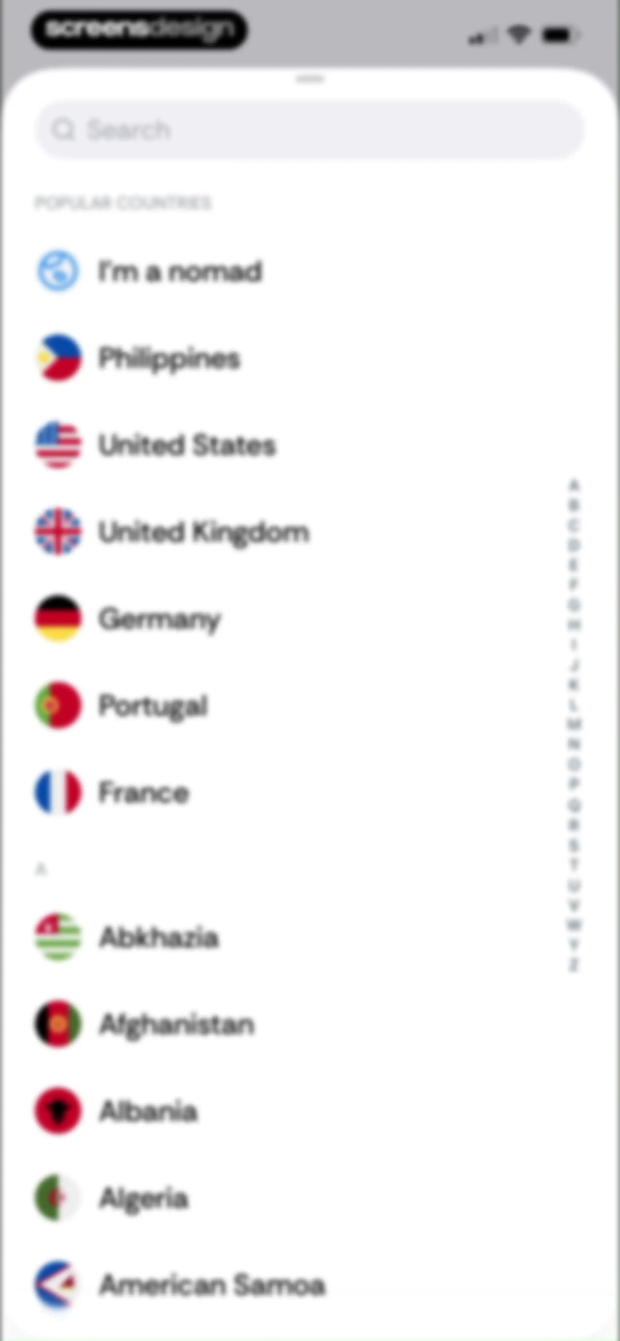 Country Days Tracker: Bounded screen 90