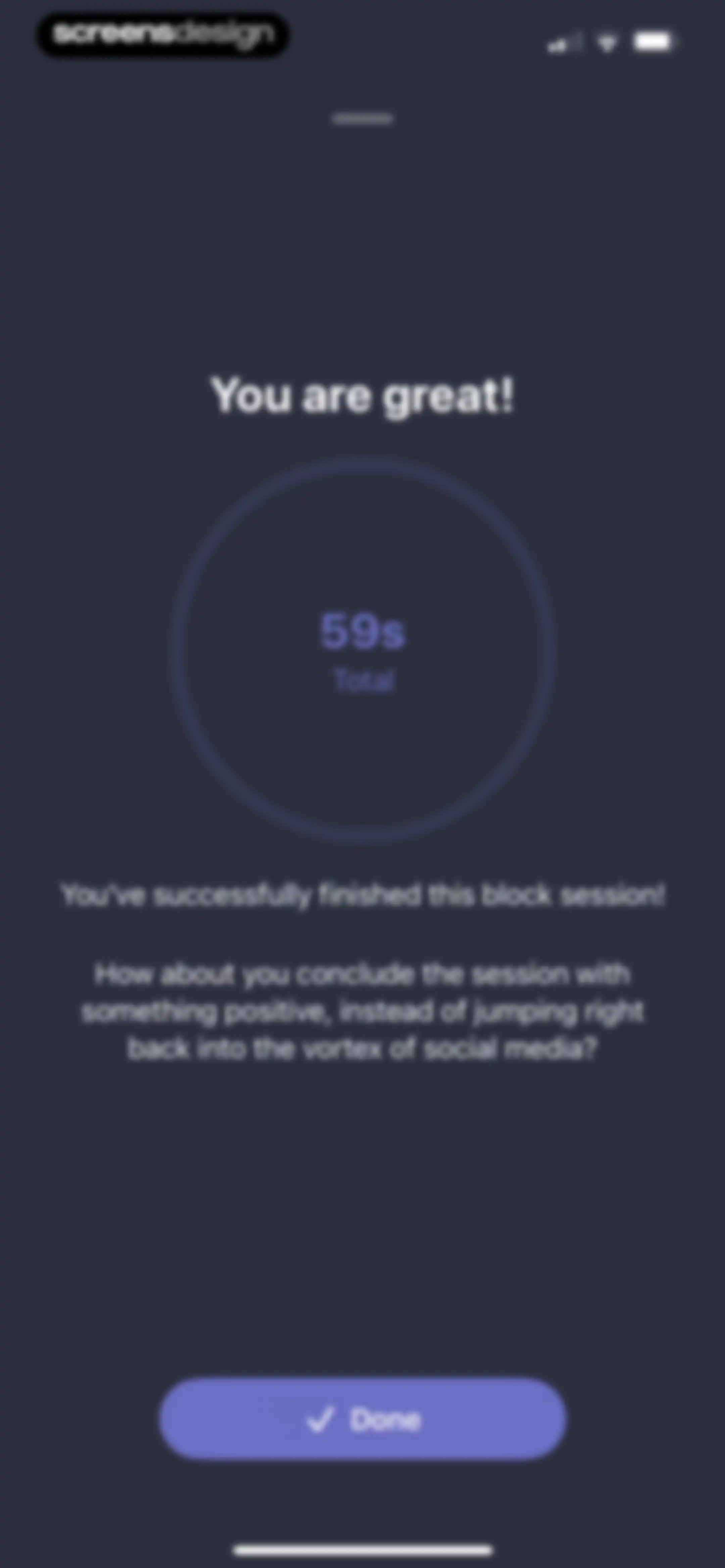 one sec | screen time + focus screen 70
