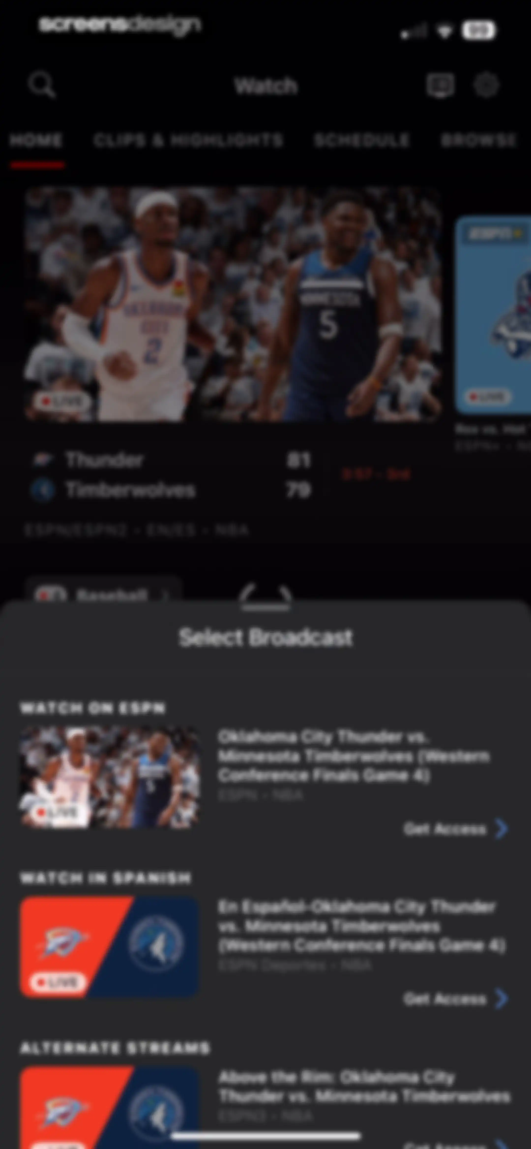 ESPN: Live Sports & Scores screen 78