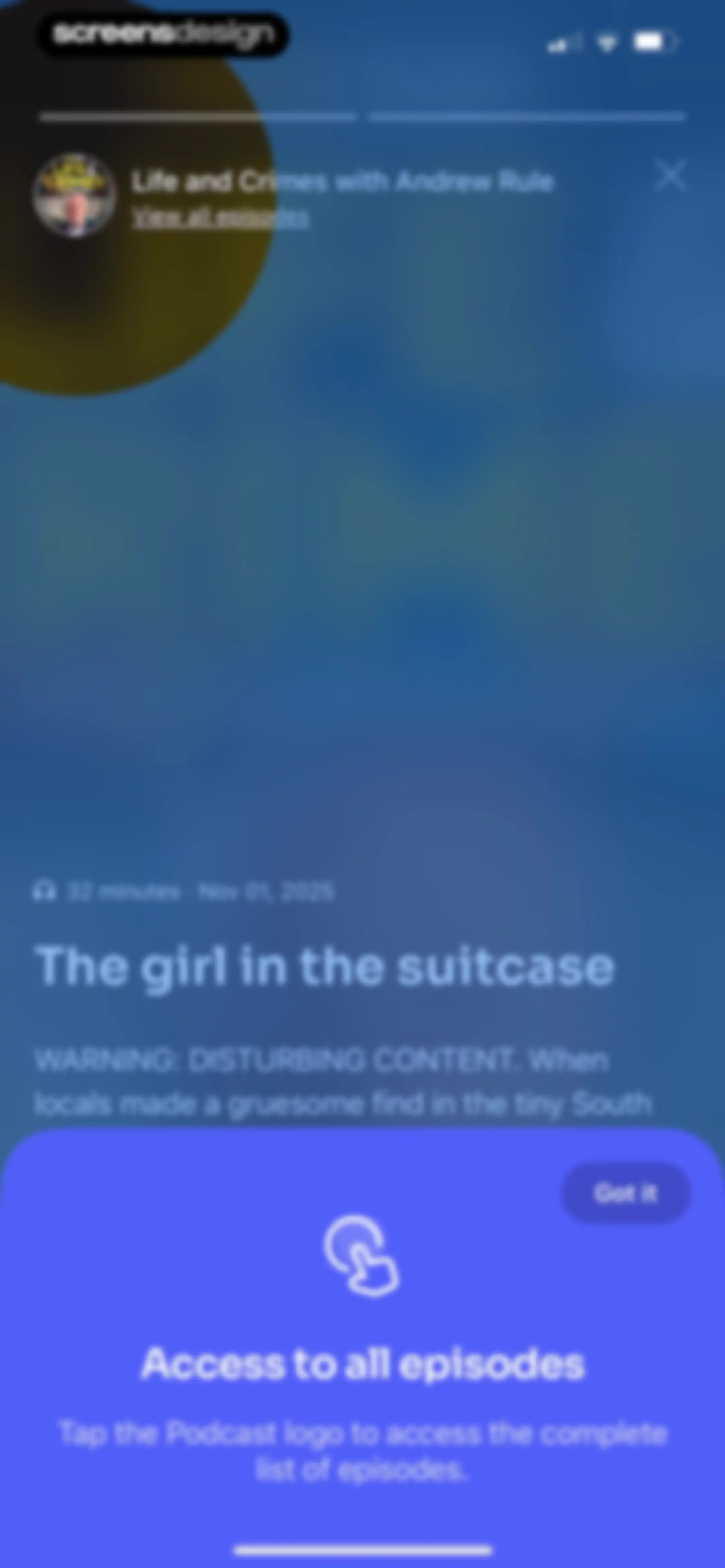 Podcast App screen 16